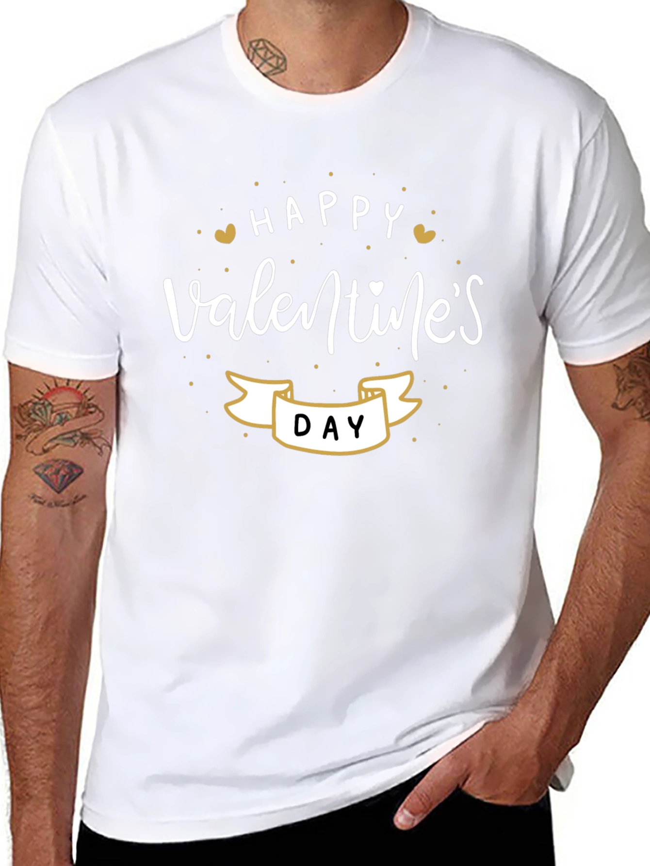 Happy Valentines Day Black T-Shirt