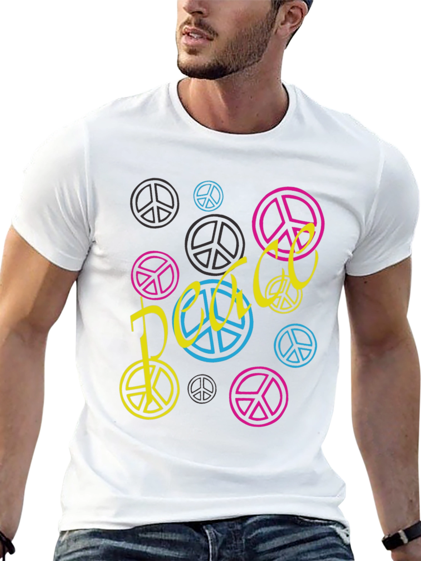 Peace Sign Graphic Tee - Black Unisex T-Shirt