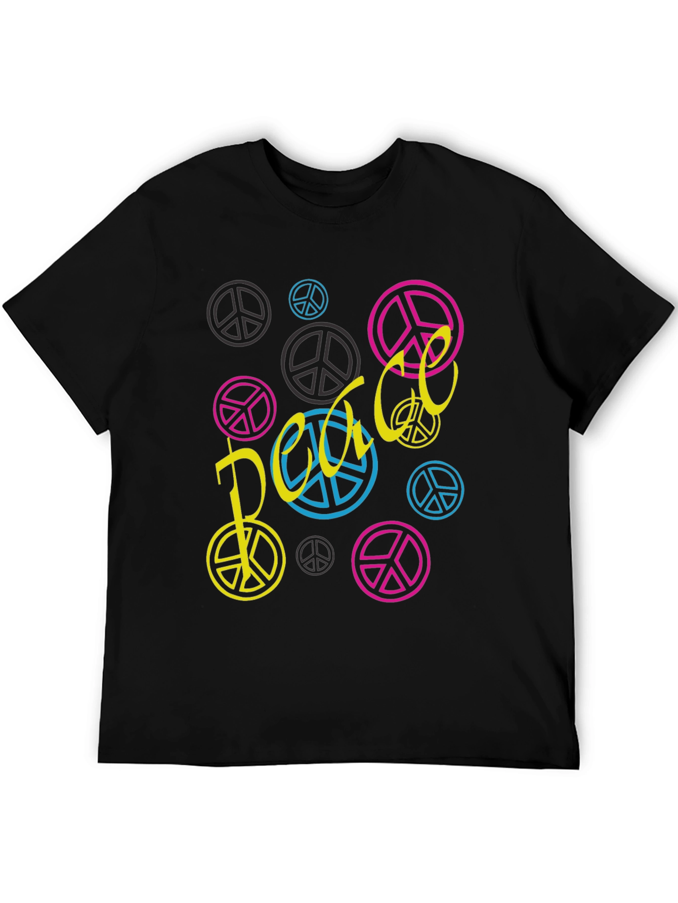 Peace Sign Graphic Tee - Black Unisex T-Shirt