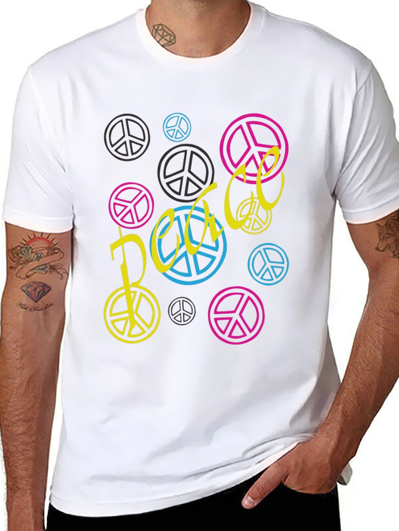 Peace Sign Graphic Tee - Black Unisex T-Shirt
