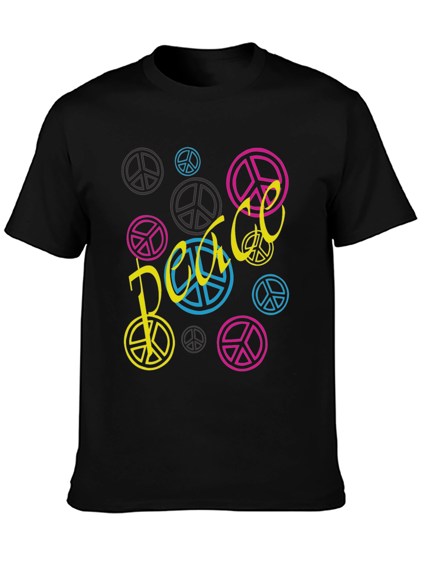 Peace Sign Graphic Tee - Black Unisex T-Shirt