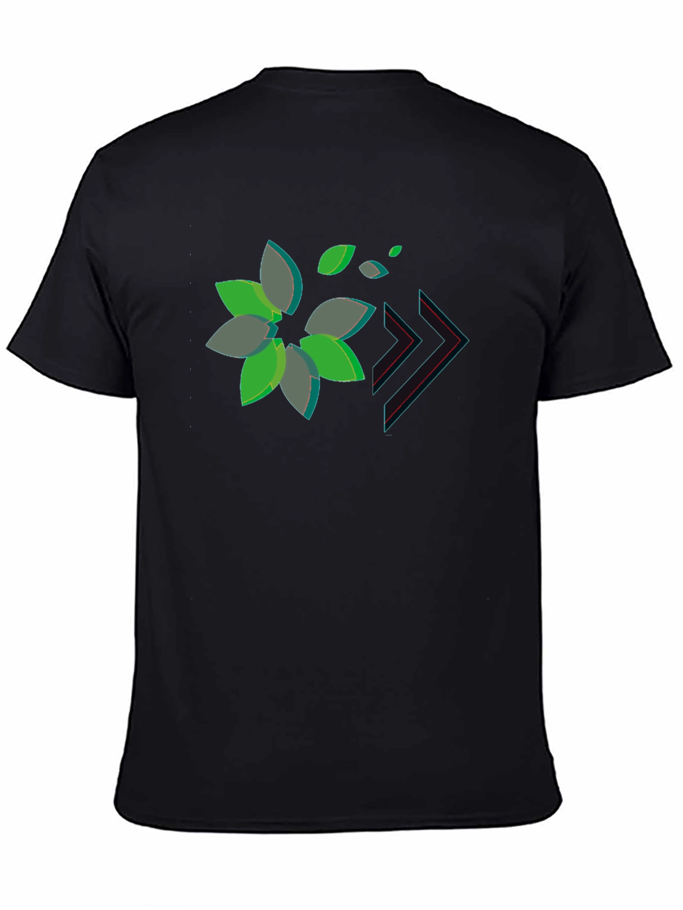 Stylish Black Tee with Abstract Floral Design
