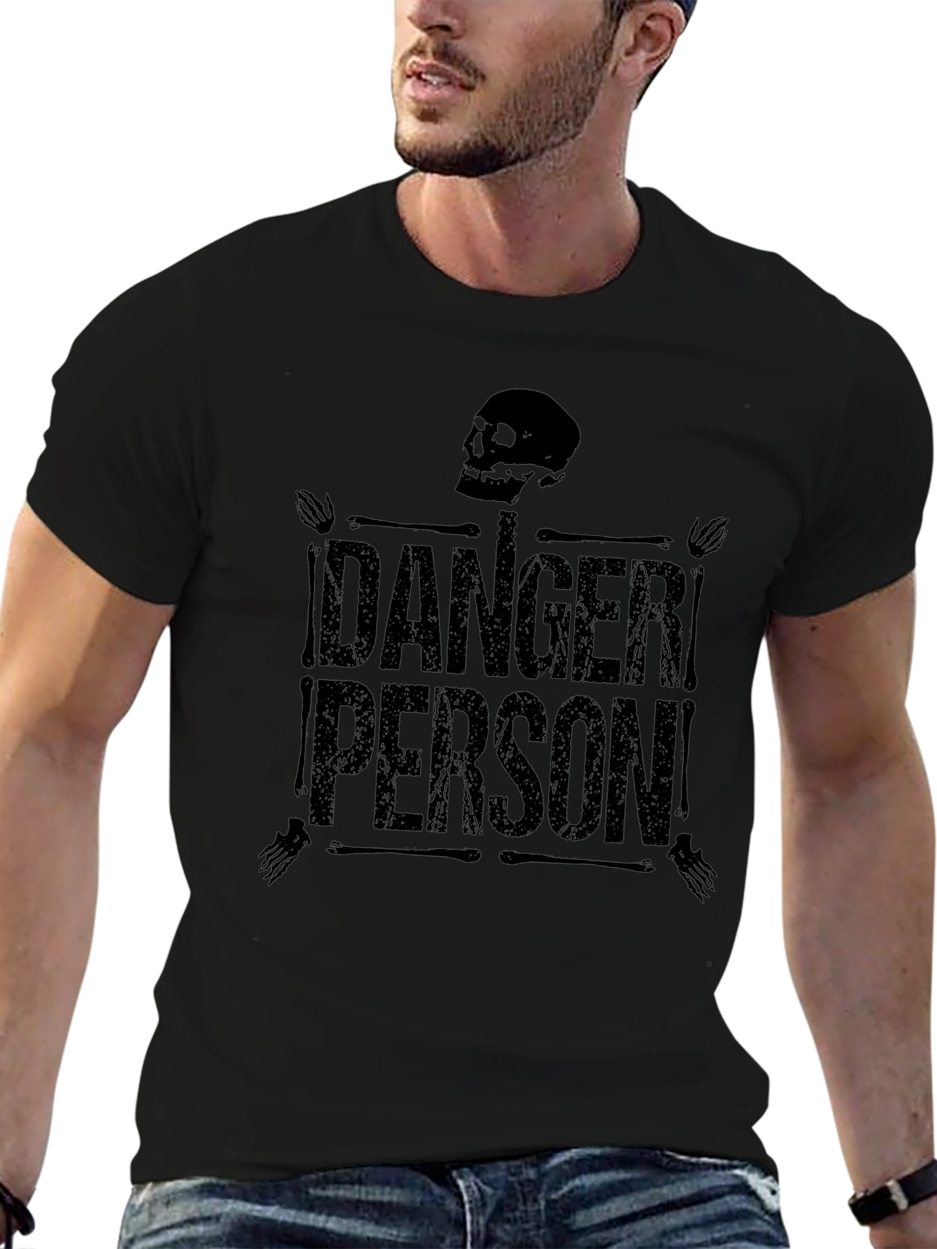Danger Person Graphic T-Shirt - Black