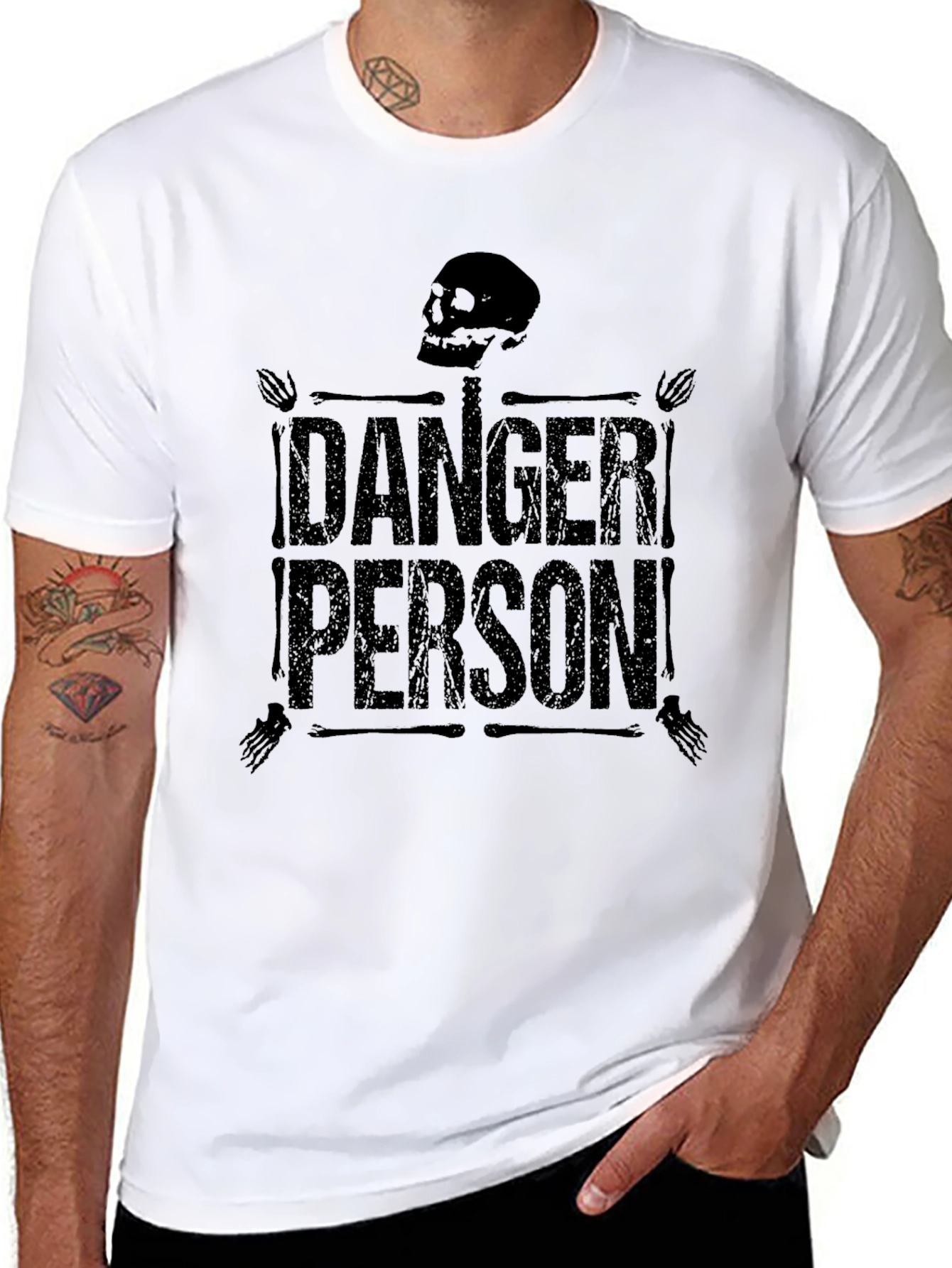 Danger Person Graphic T-Shirt - Black