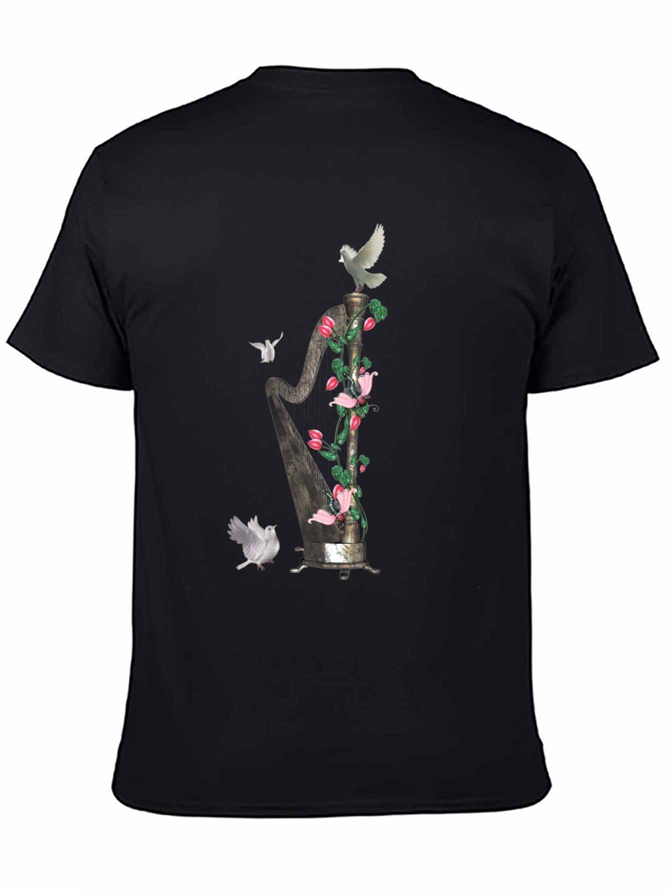 Harp & Dove Graphic Tee - Black