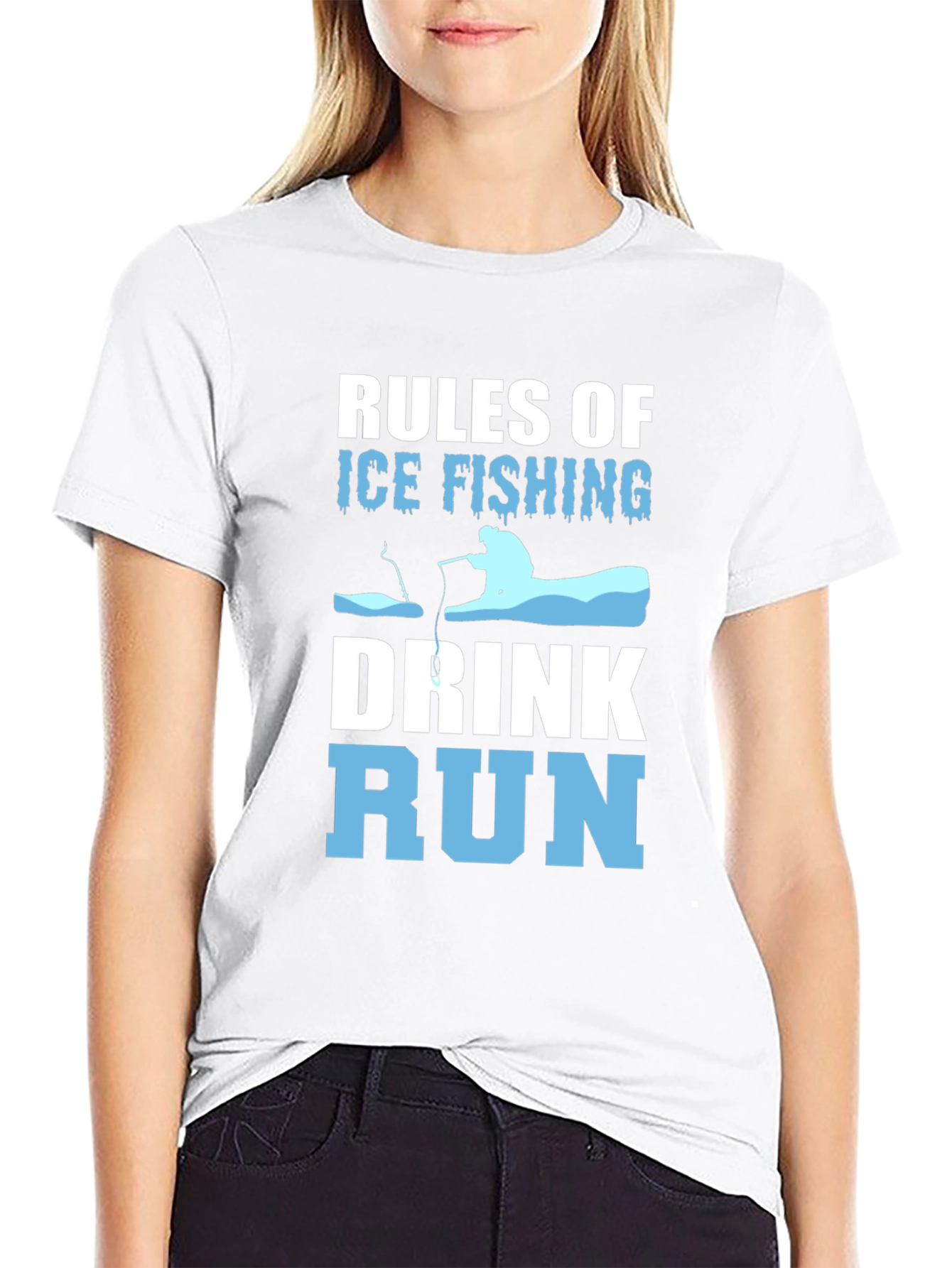 Ice Fishing Rules Mens Graphic Tee