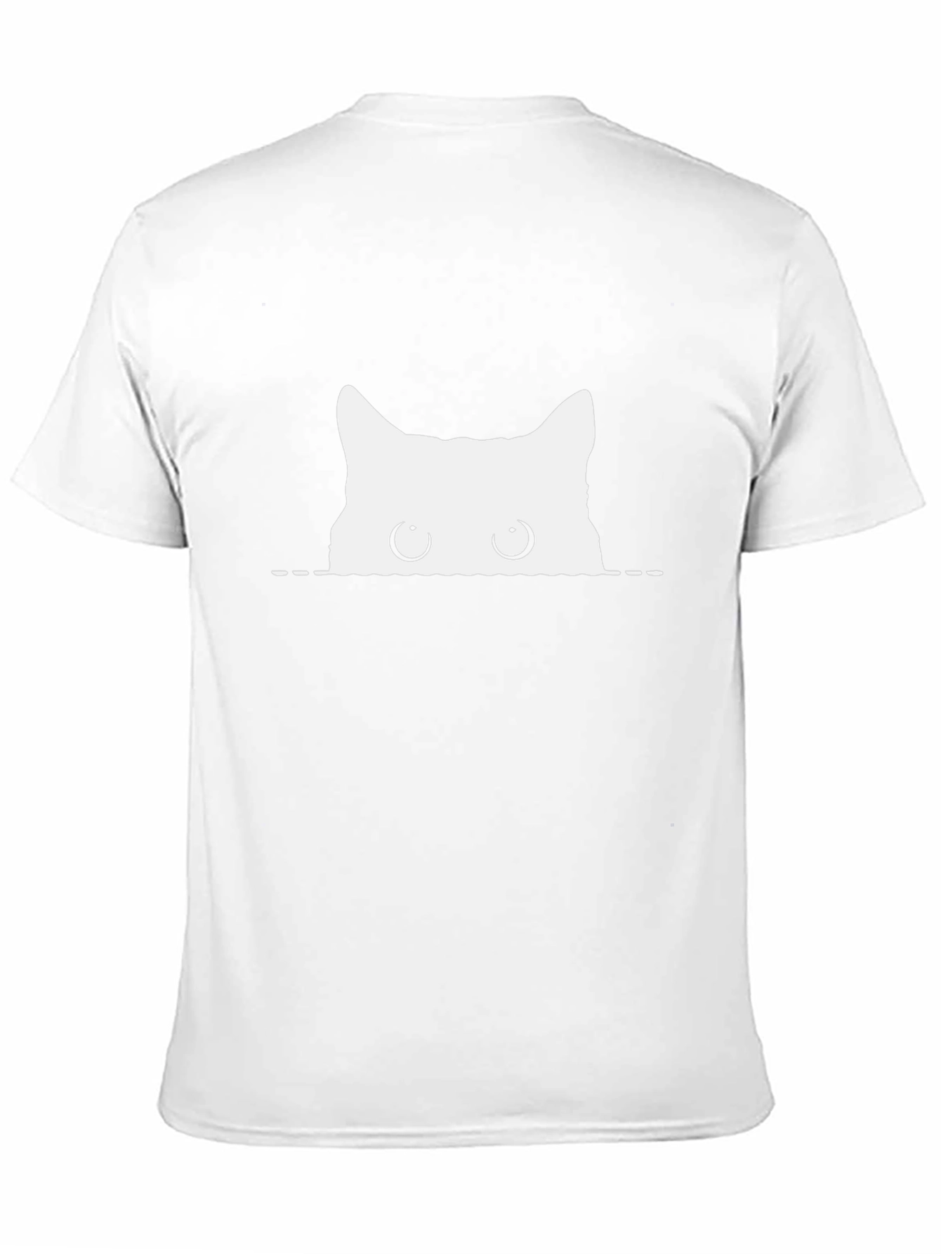 Peeking Cat Graphic Tee - Black Cotton T-Shirt
