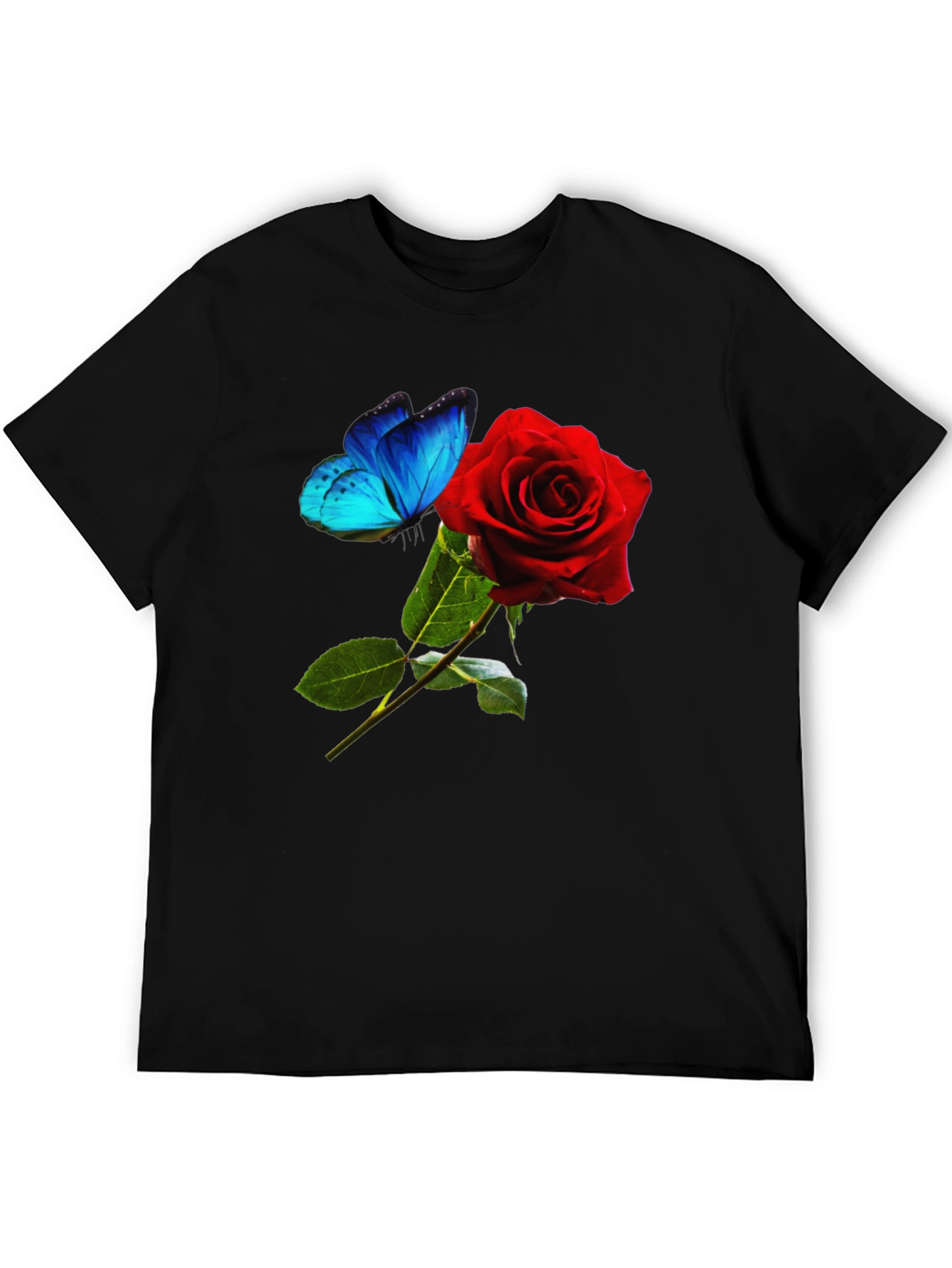 Rose & Butterfly Graphic T-Shirt