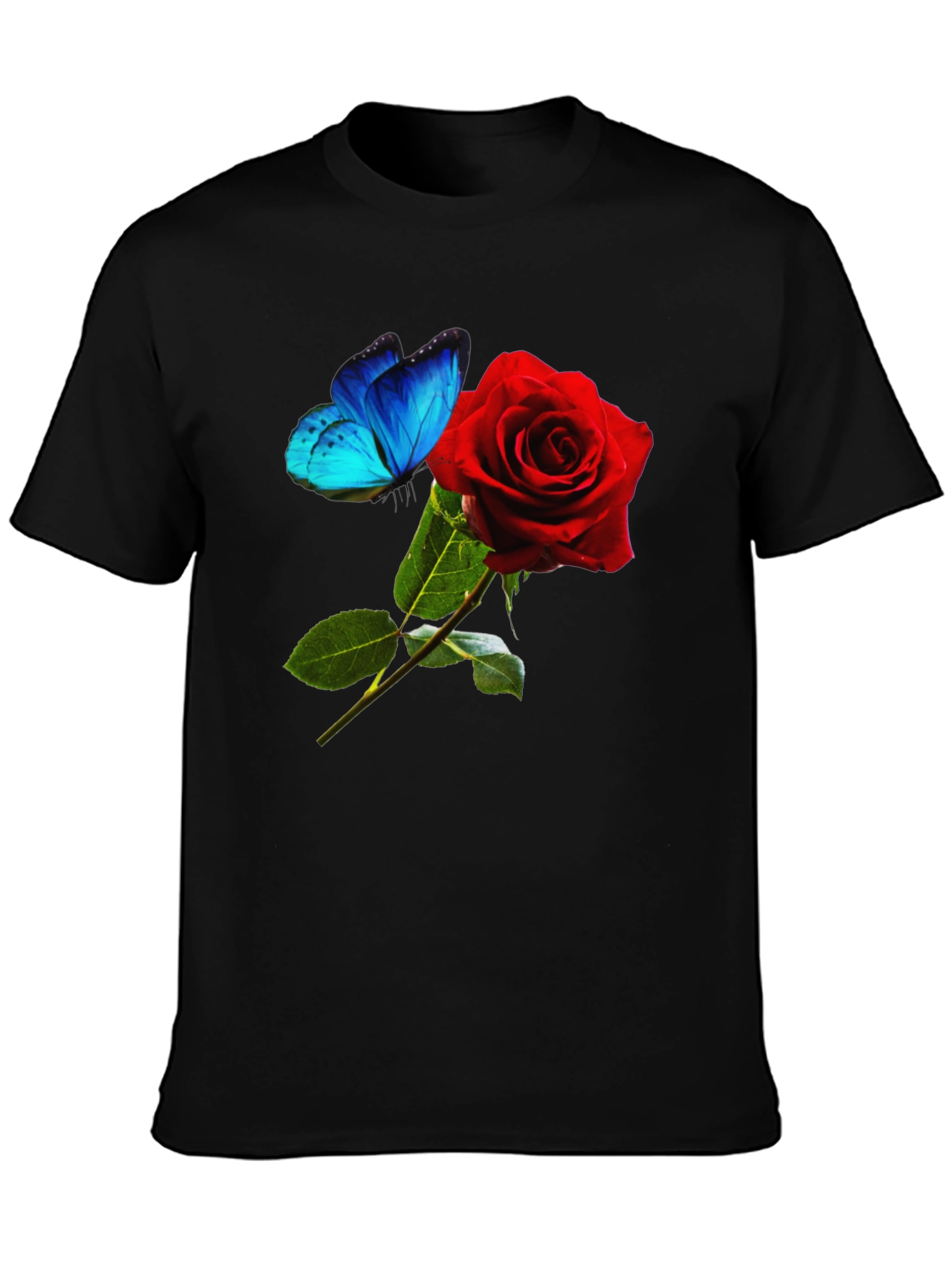Rose & Butterfly Graphic T-Shirt