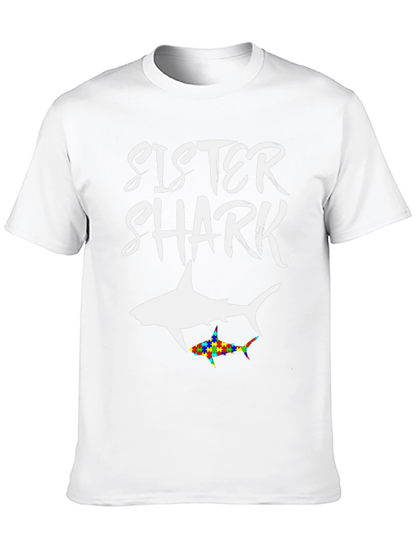 Sister Shark Autism Awareness T-Shirt