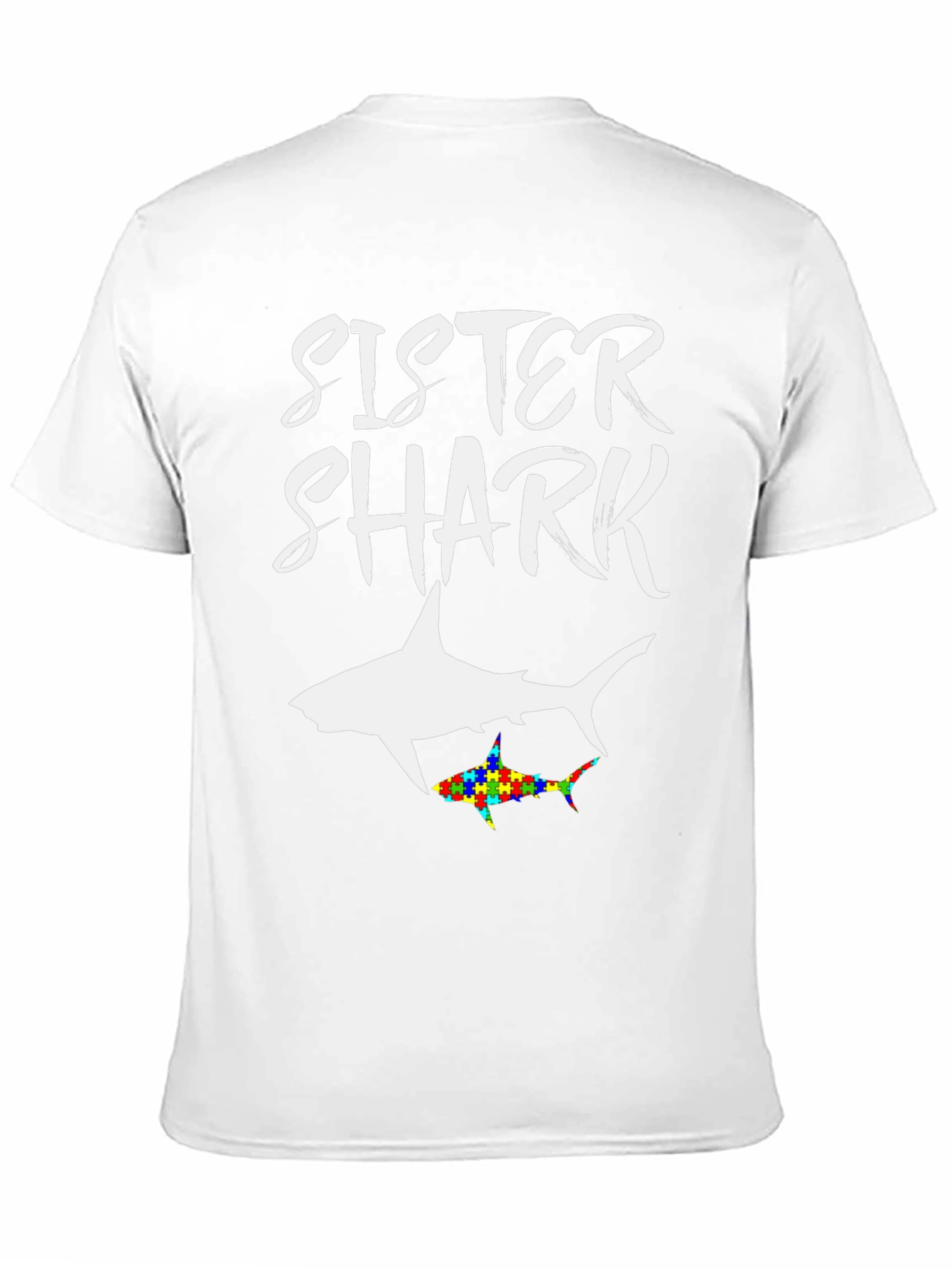 Sister Shark Autism Awareness T-Shirt