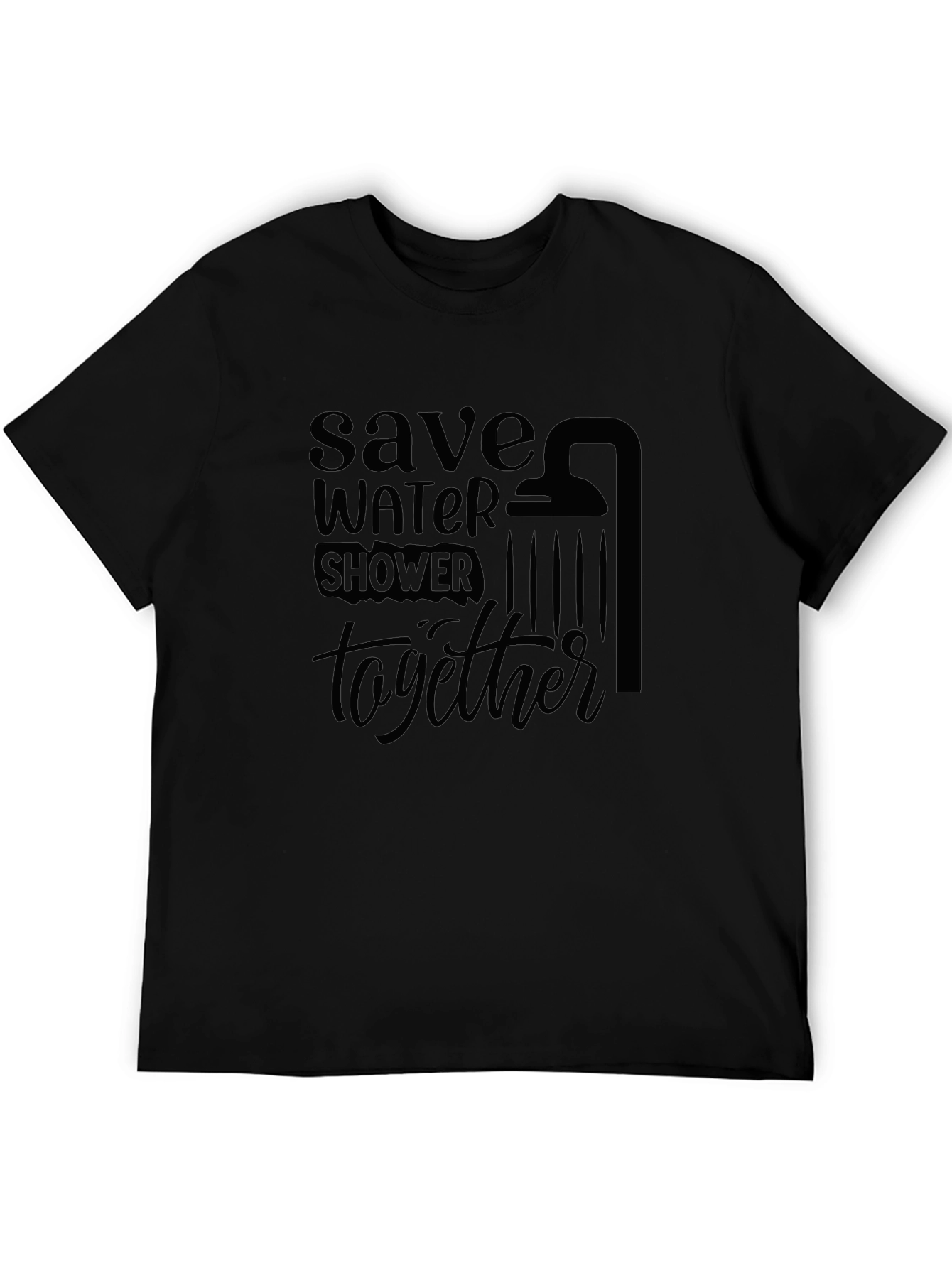 Save Water Shower Together Black T-Shirt