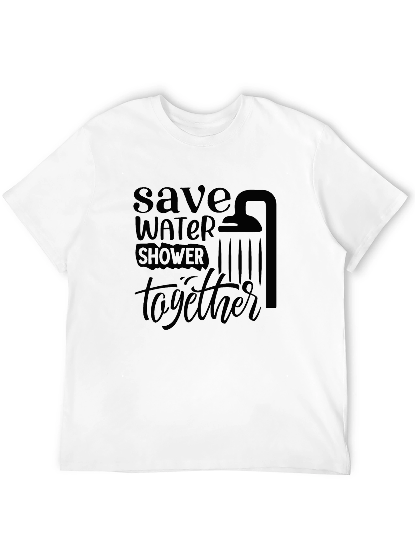 Save Water Shower Together Black T-Shirt