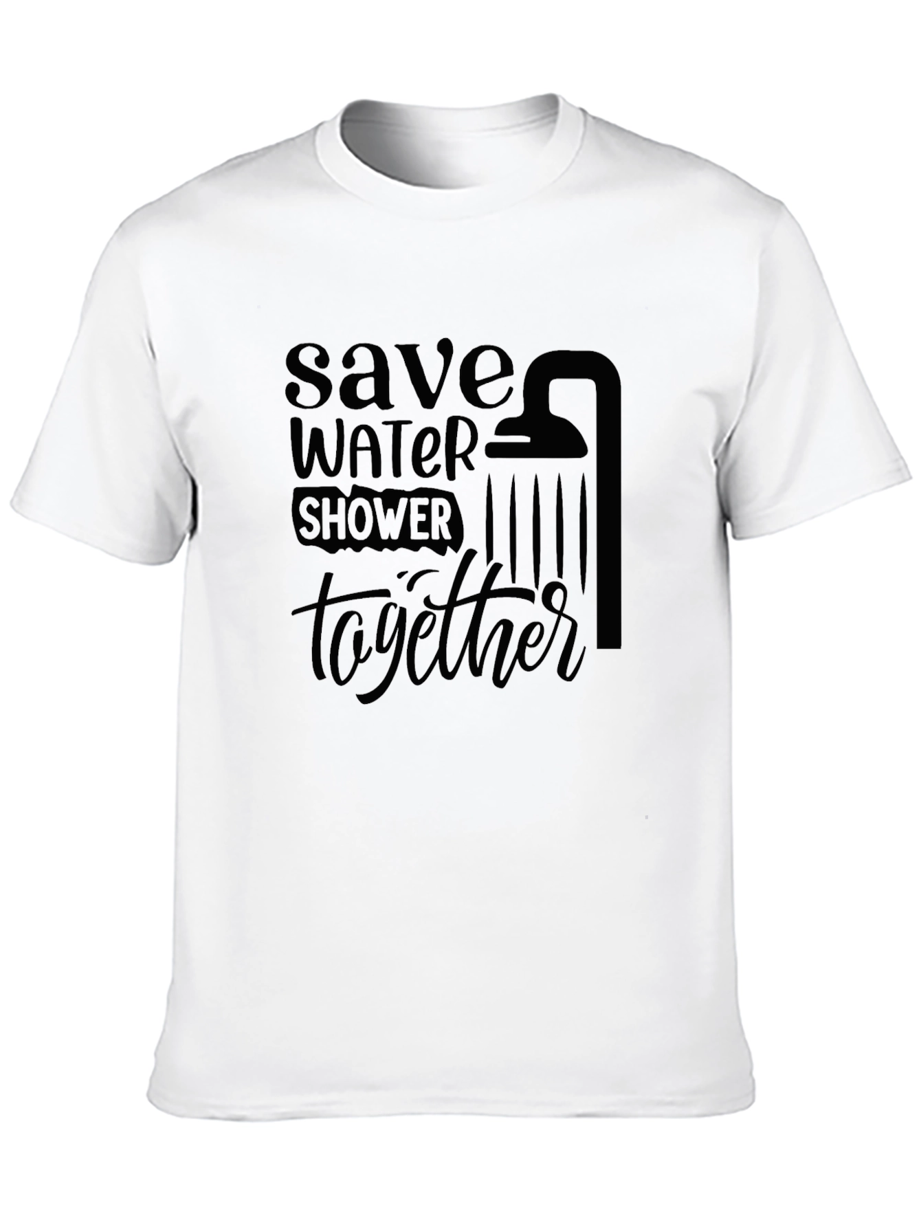 Save Water Shower Together Black T-Shirt