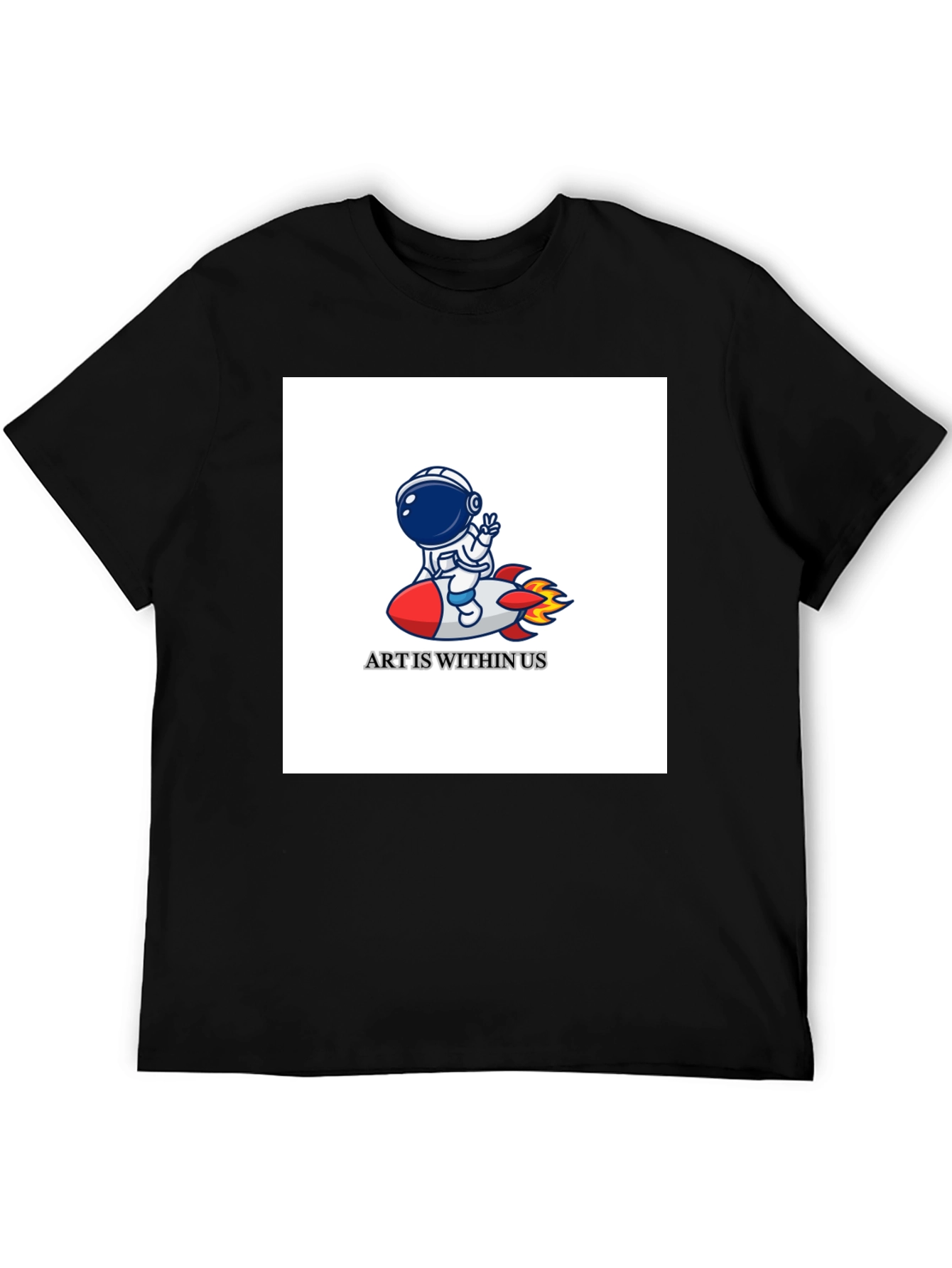 Art Within Us Astronaut Rocket Graphic Tee
