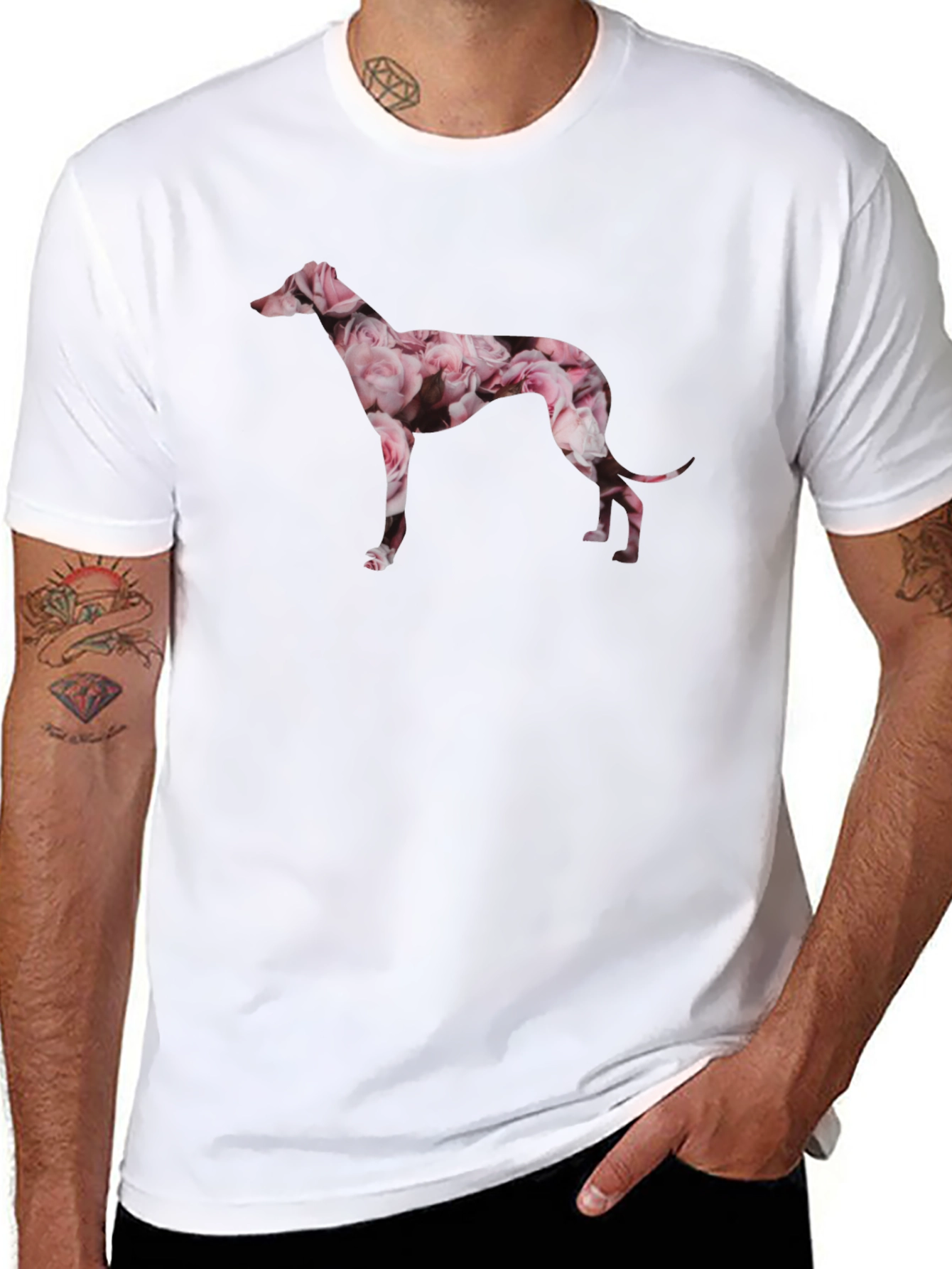 Floral Greyhound Graphic Tee