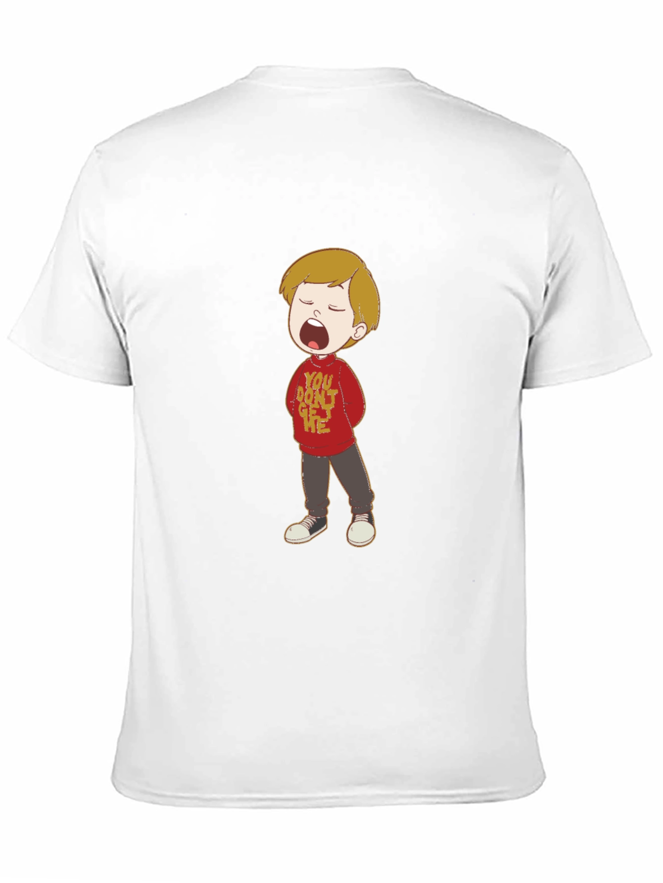 Cartoon Boy Graphic Tee - Soft Cotton Blend