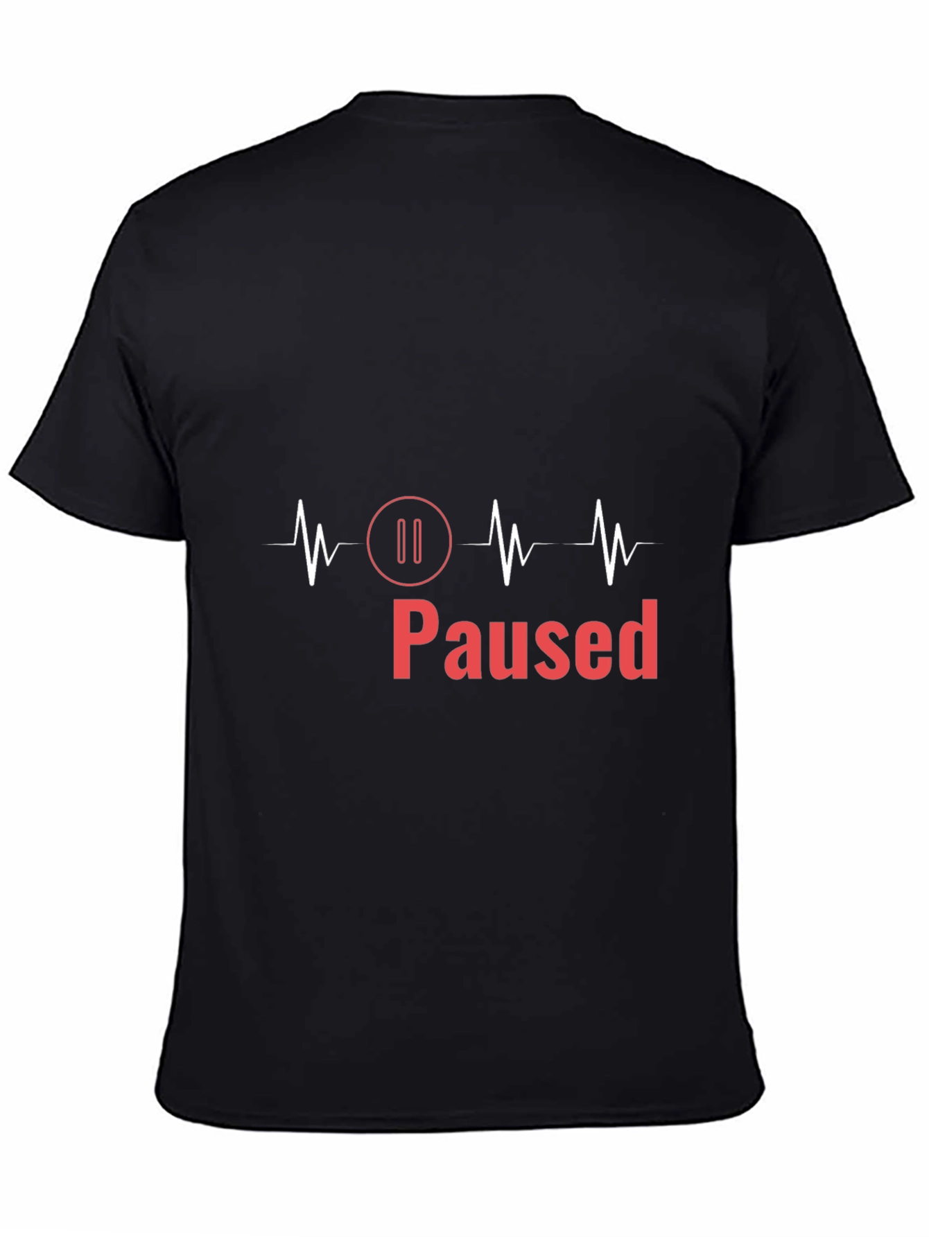 Paused ECG T-Shirt - Mens Black Graphic Tee