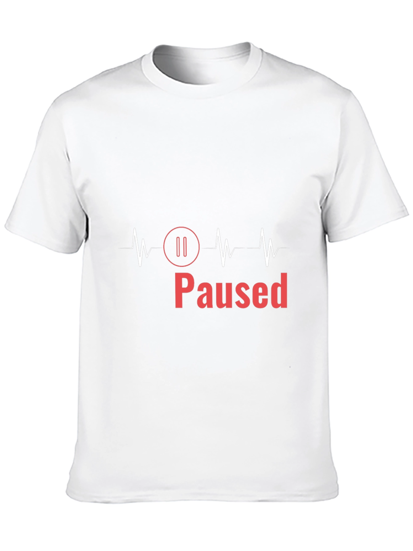 Paused ECG T-Shirt - Mens Black Graphic Tee