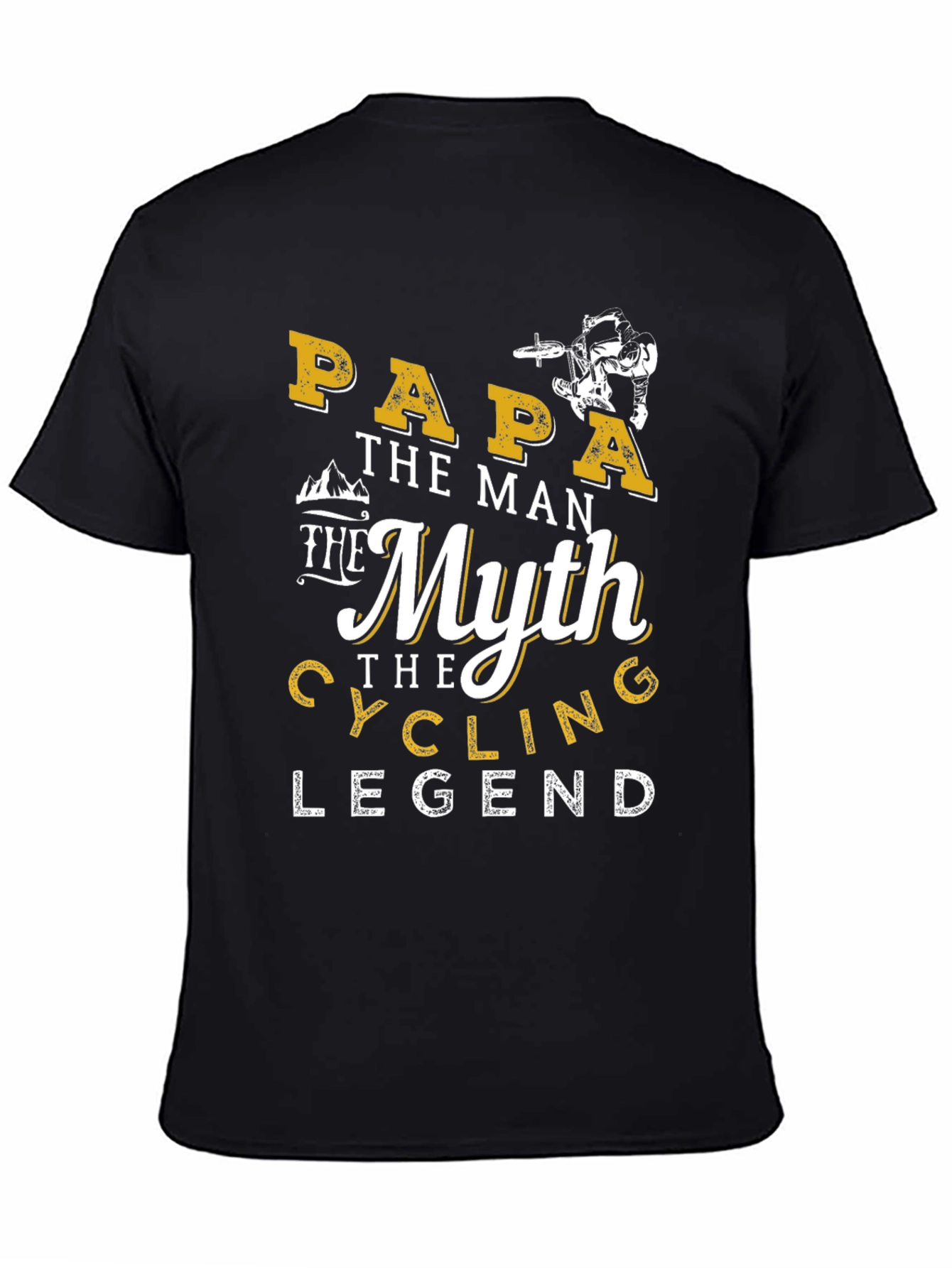 Papa Cycling Legend Graphic T-Shirt - Black