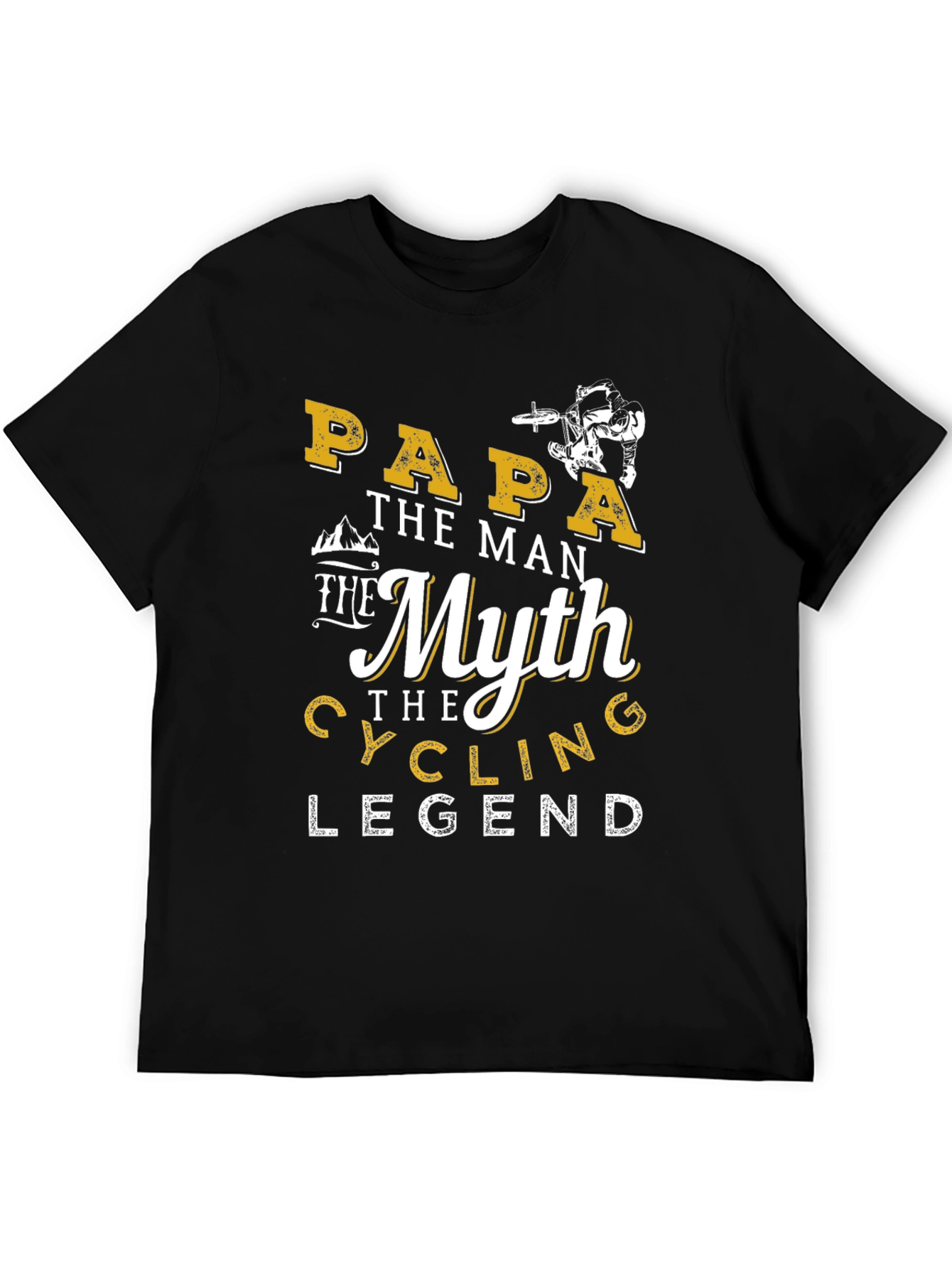 Papa Cycling Legend Graphic T-Shirt - Black