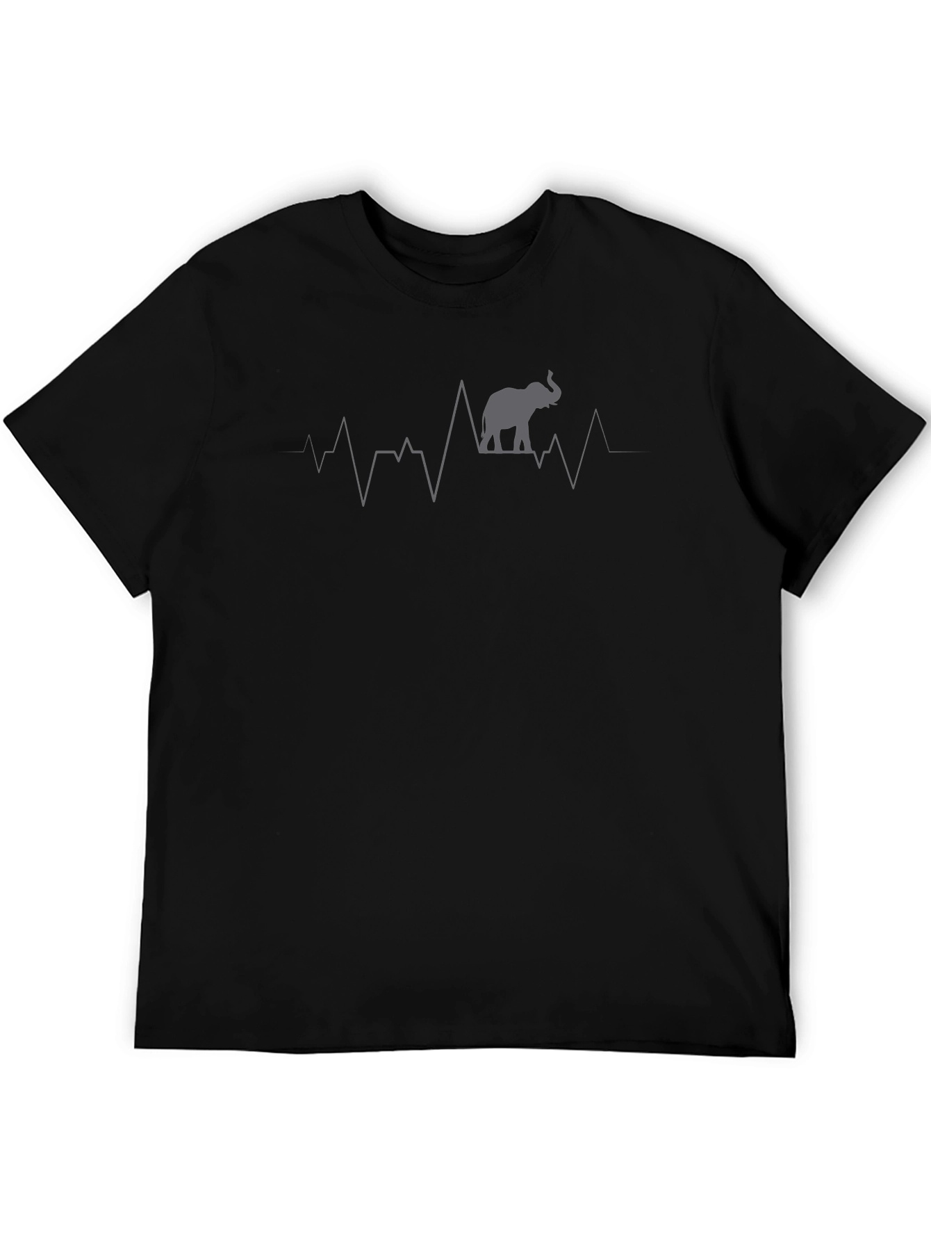 Elephant Heartbeat Graphic Tee - Black