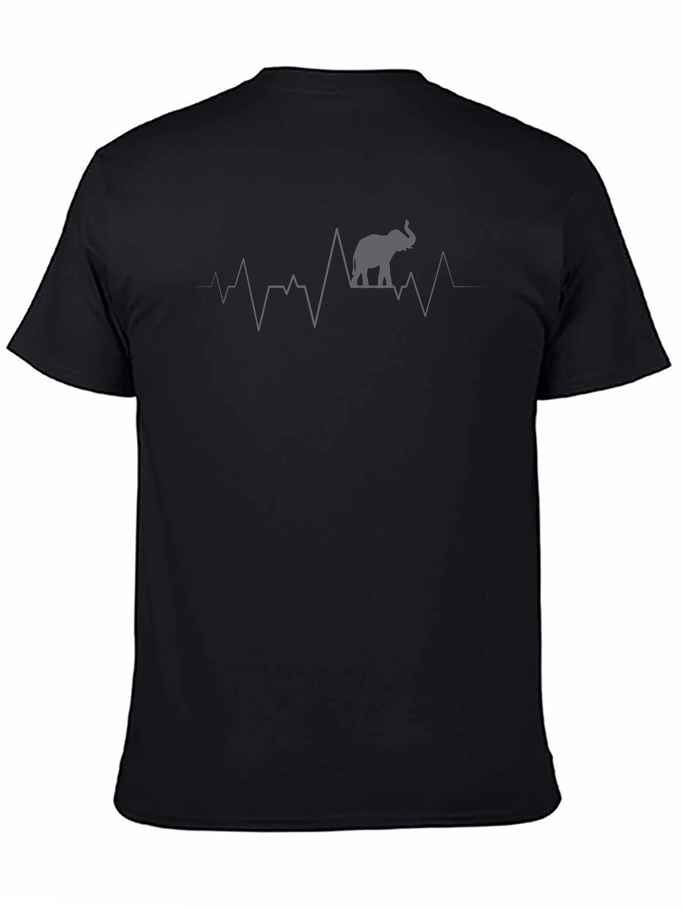Elephant Heartbeat Graphic Tee - Black