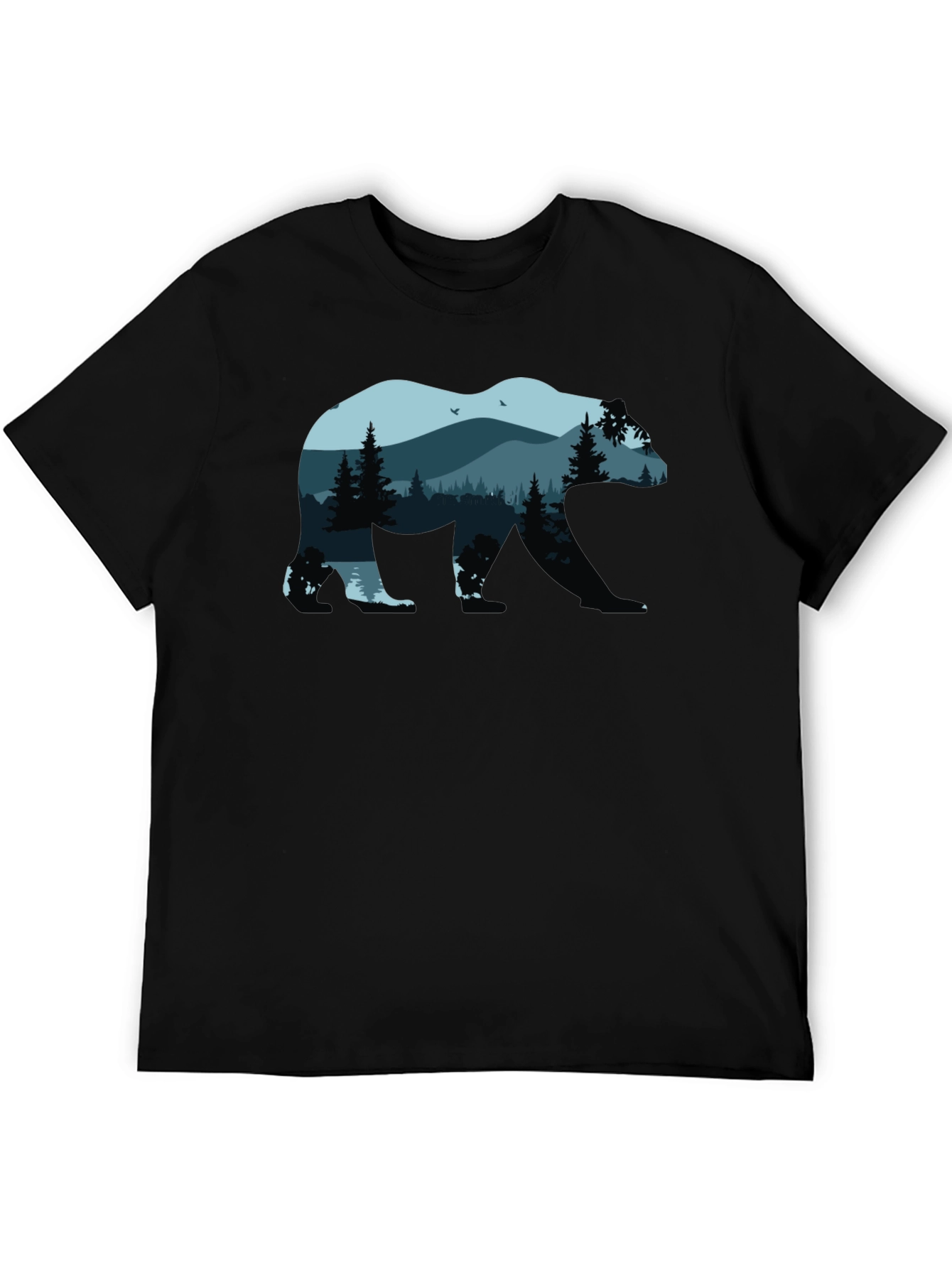 Nature Bear Graphic T-Shirt - Black