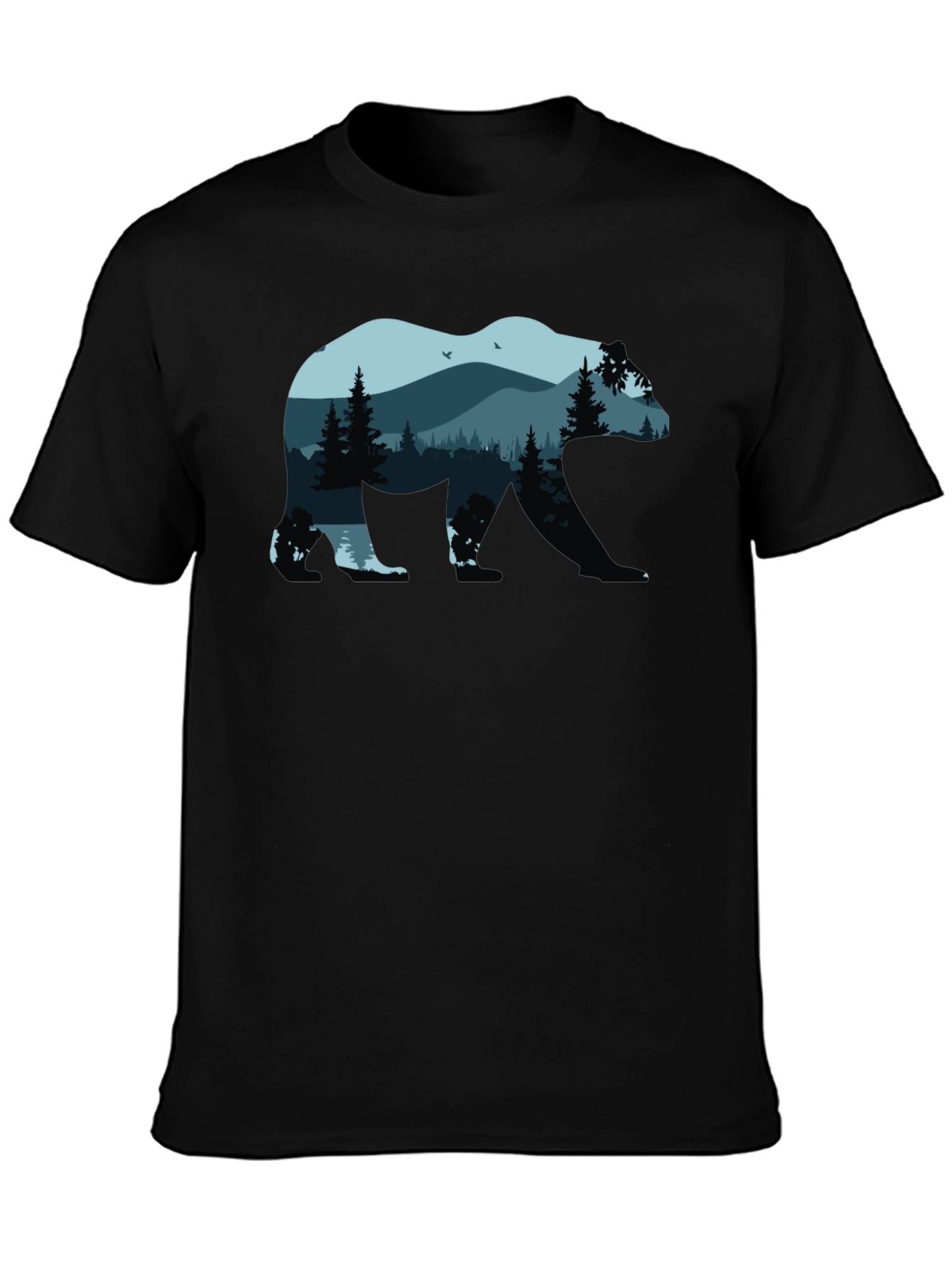 Nature Bear Graphic T-Shirt - Black
