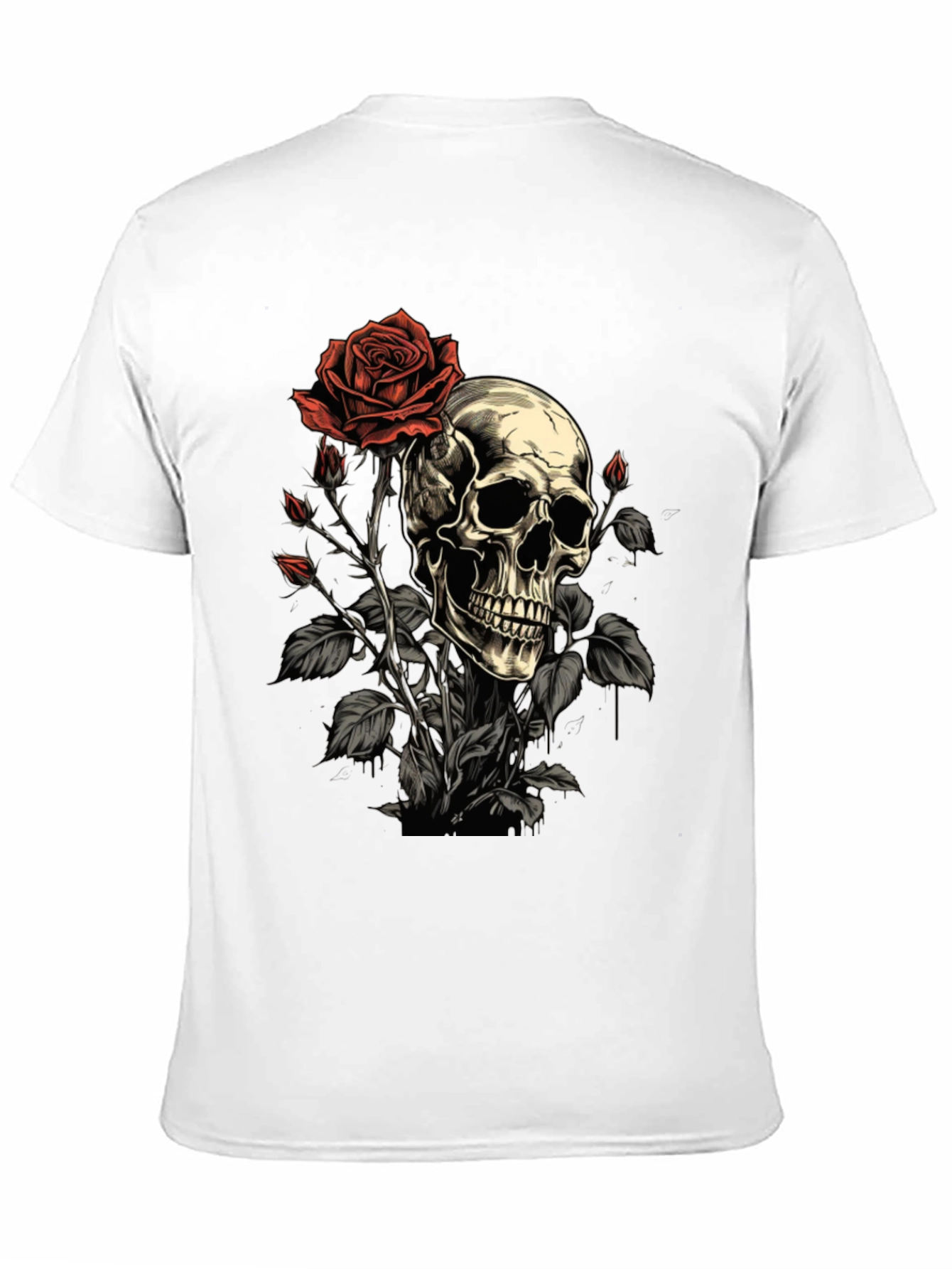 Skull & Rose Graphic Tee - Edgy Style