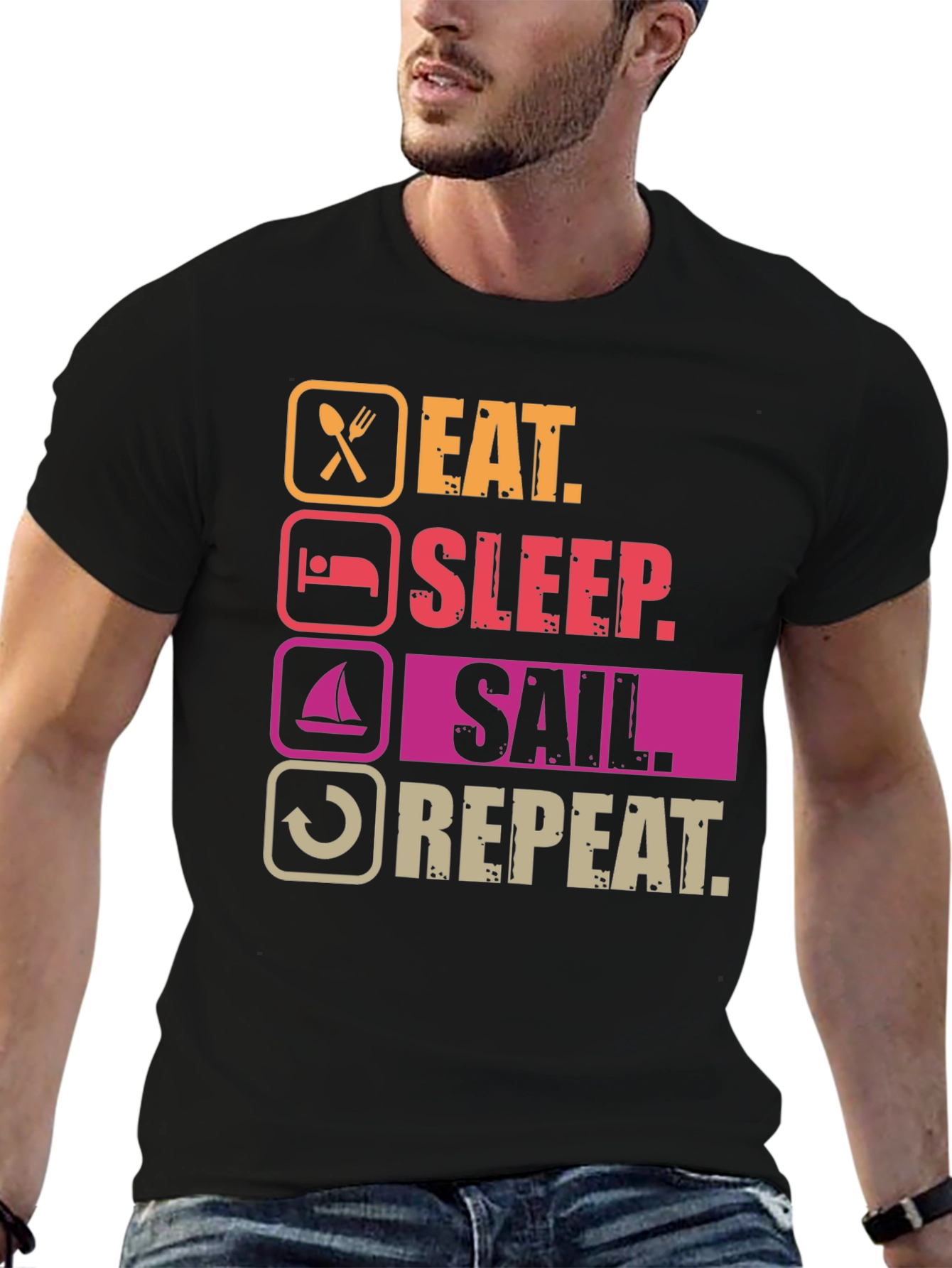 Eat Sleep Sail Repeat T-Shirt - Boating Life Apparel