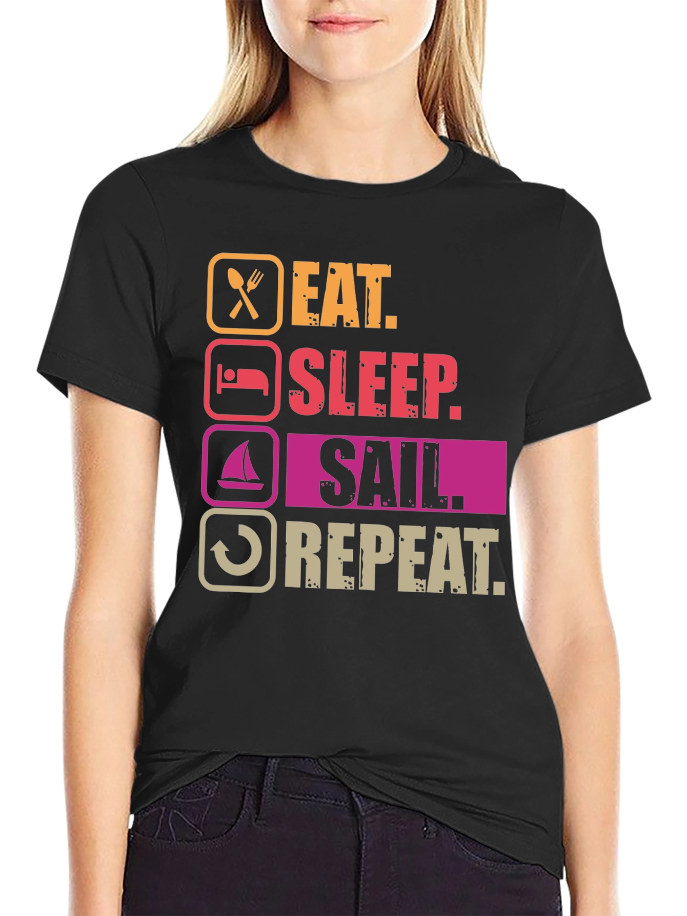 Eat Sleep Sail Repeat T-Shirt - Boating Life Apparel