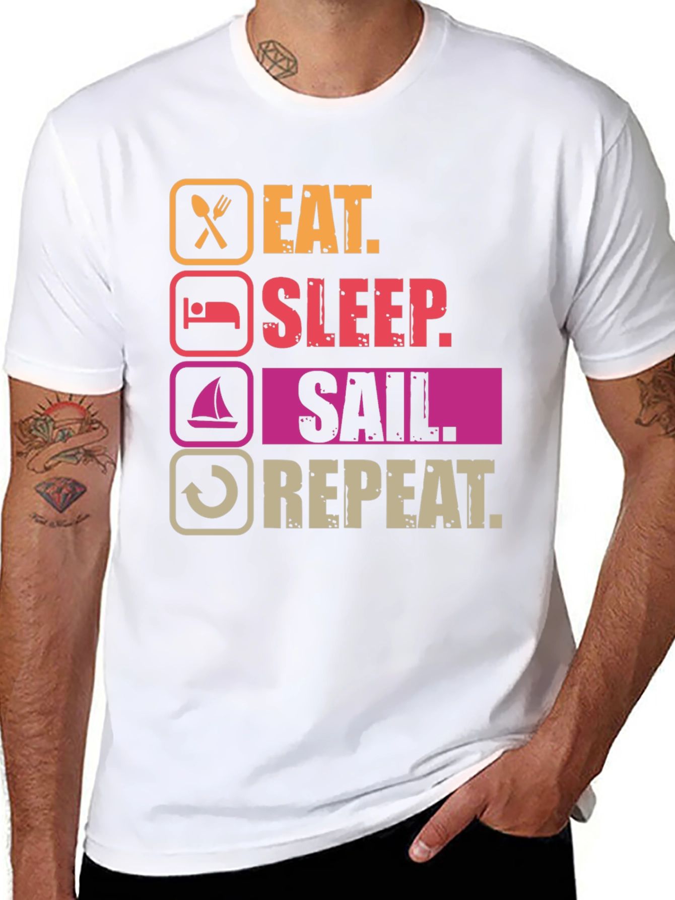 Eat Sleep Sail Repeat T-Shirt - Boating Life Apparel
