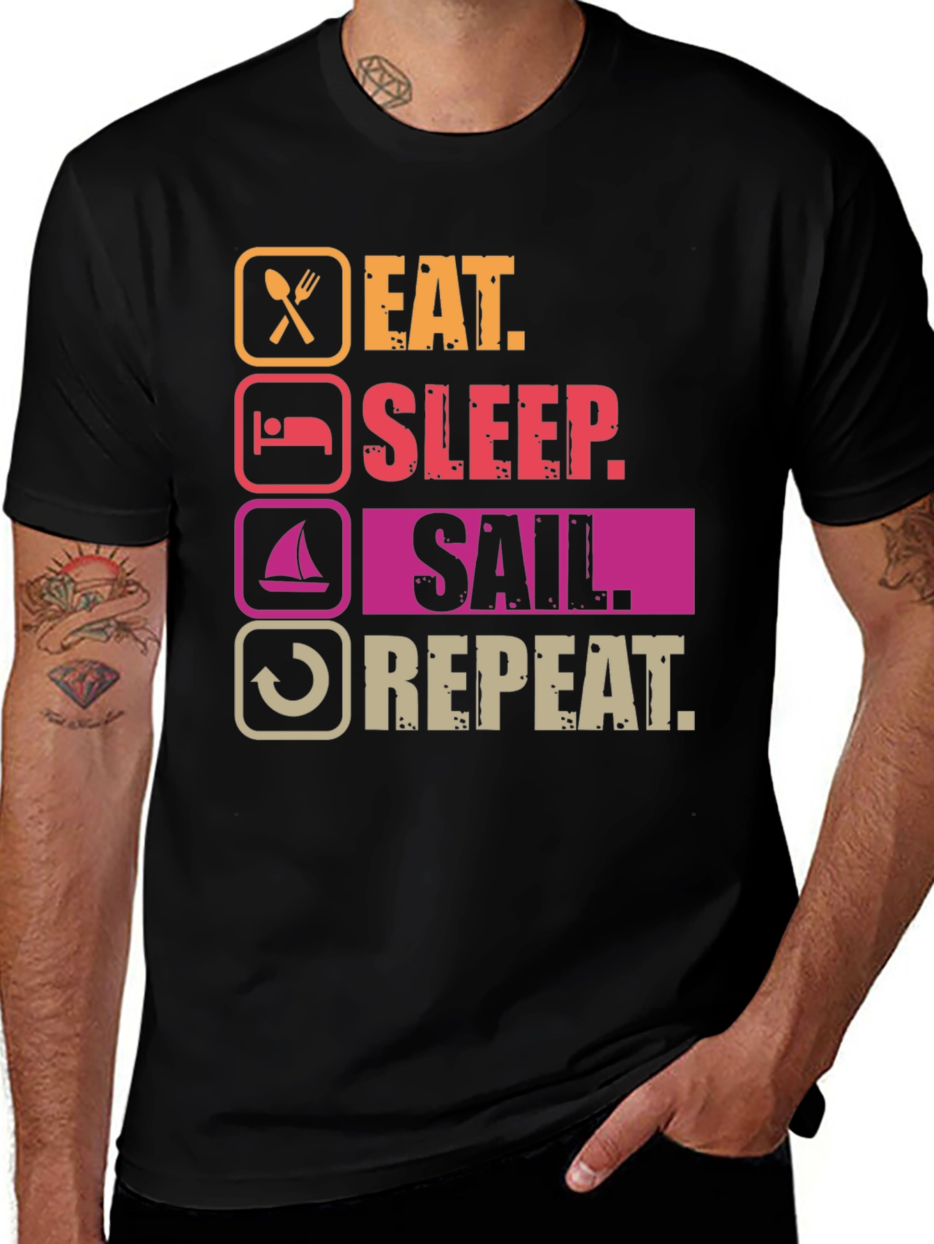 Eat Sleep Sail Repeat T-Shirt - Boating Life Apparel