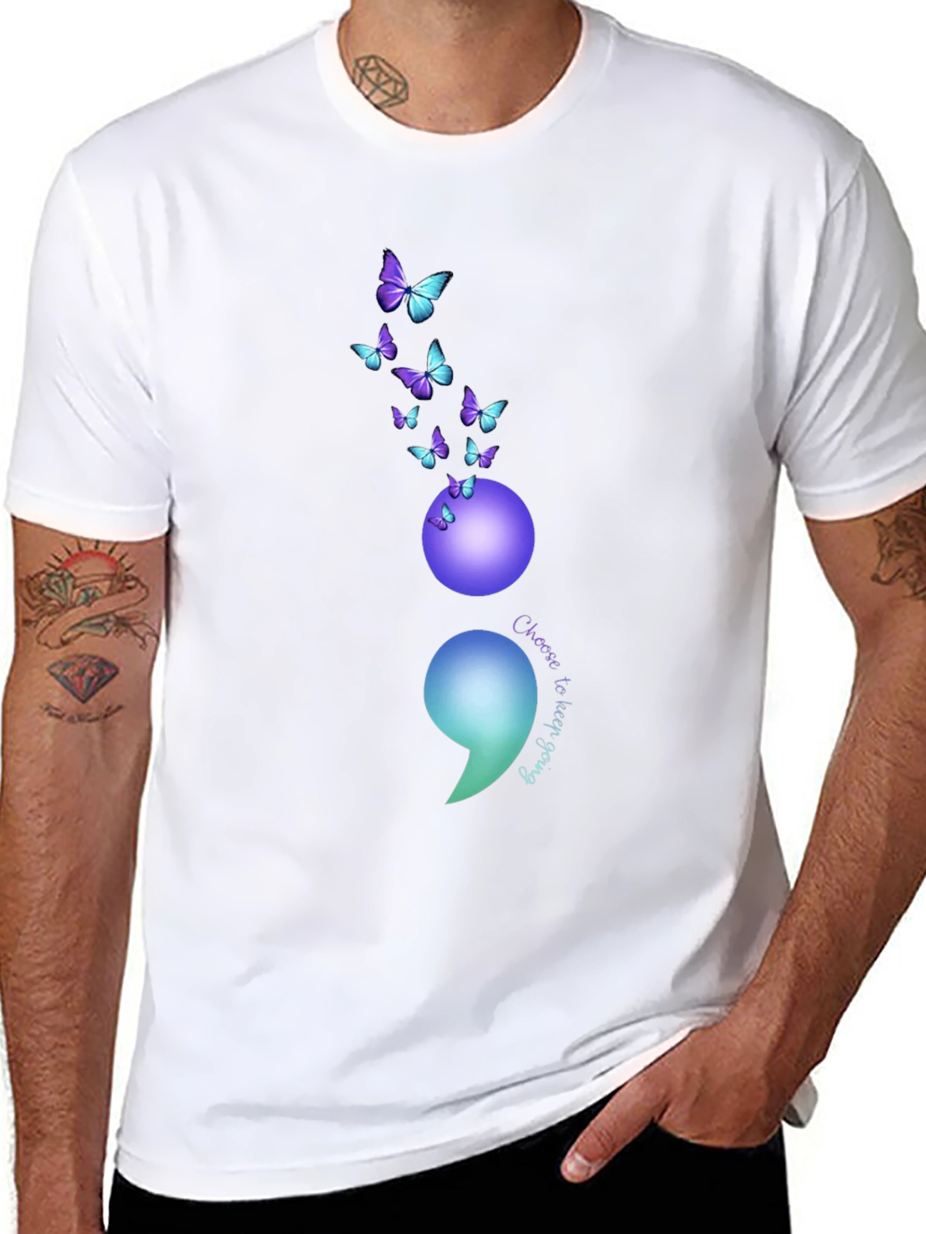Semicolon Butterfly Graphic Tee