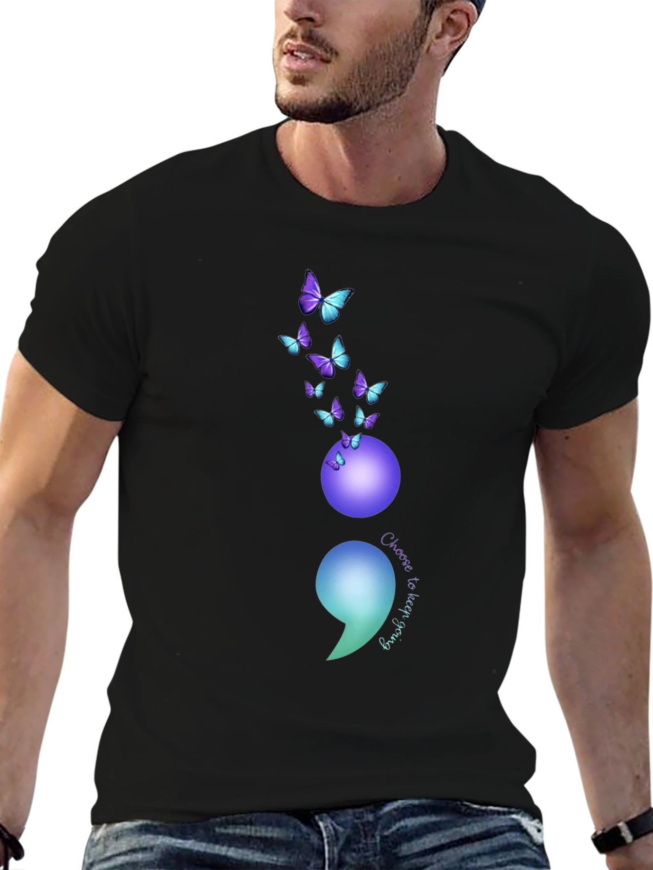 Semicolon Butterfly Graphic Tee