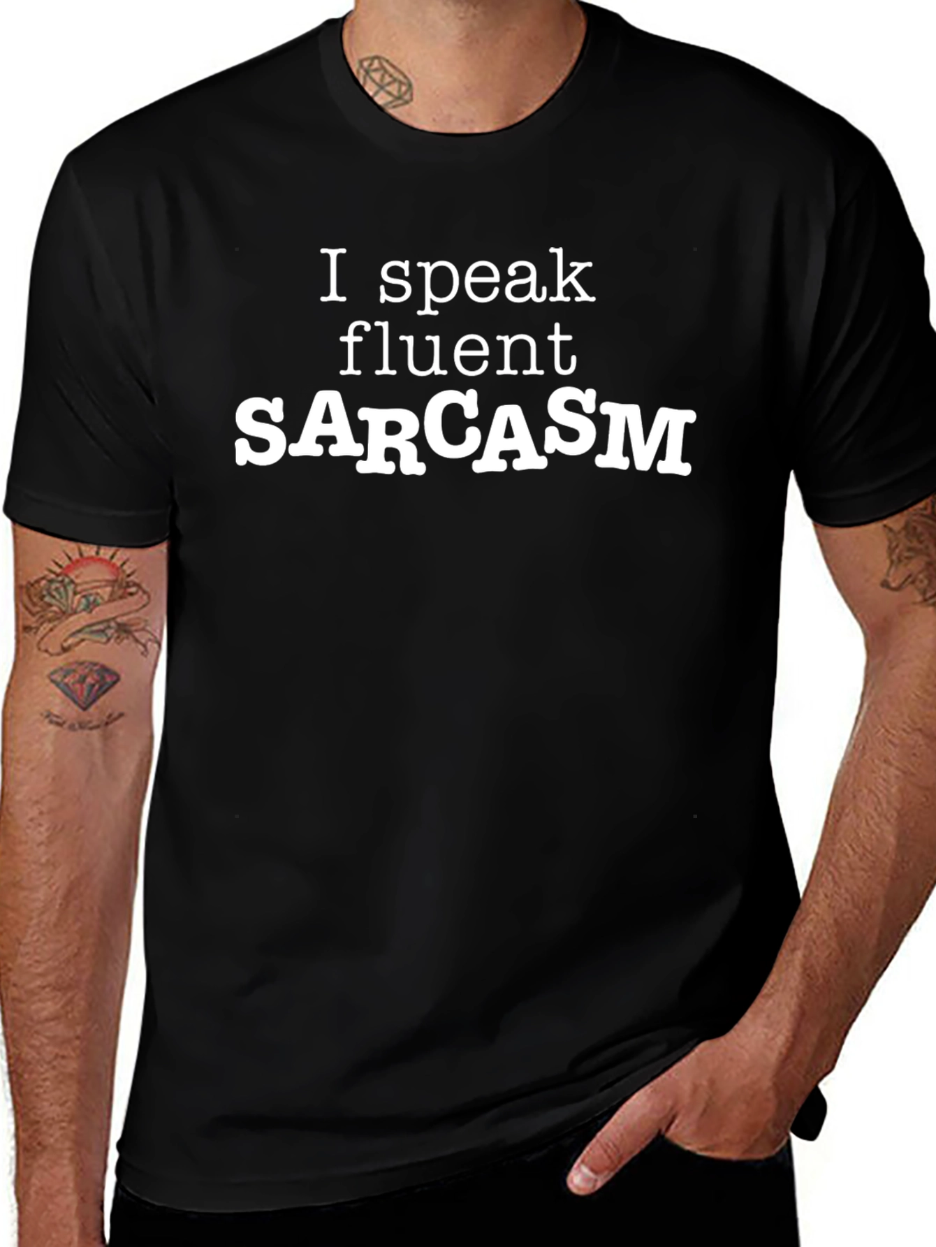 Fluent Sarcasm Graphic Tee - Mens Black T-Shirt