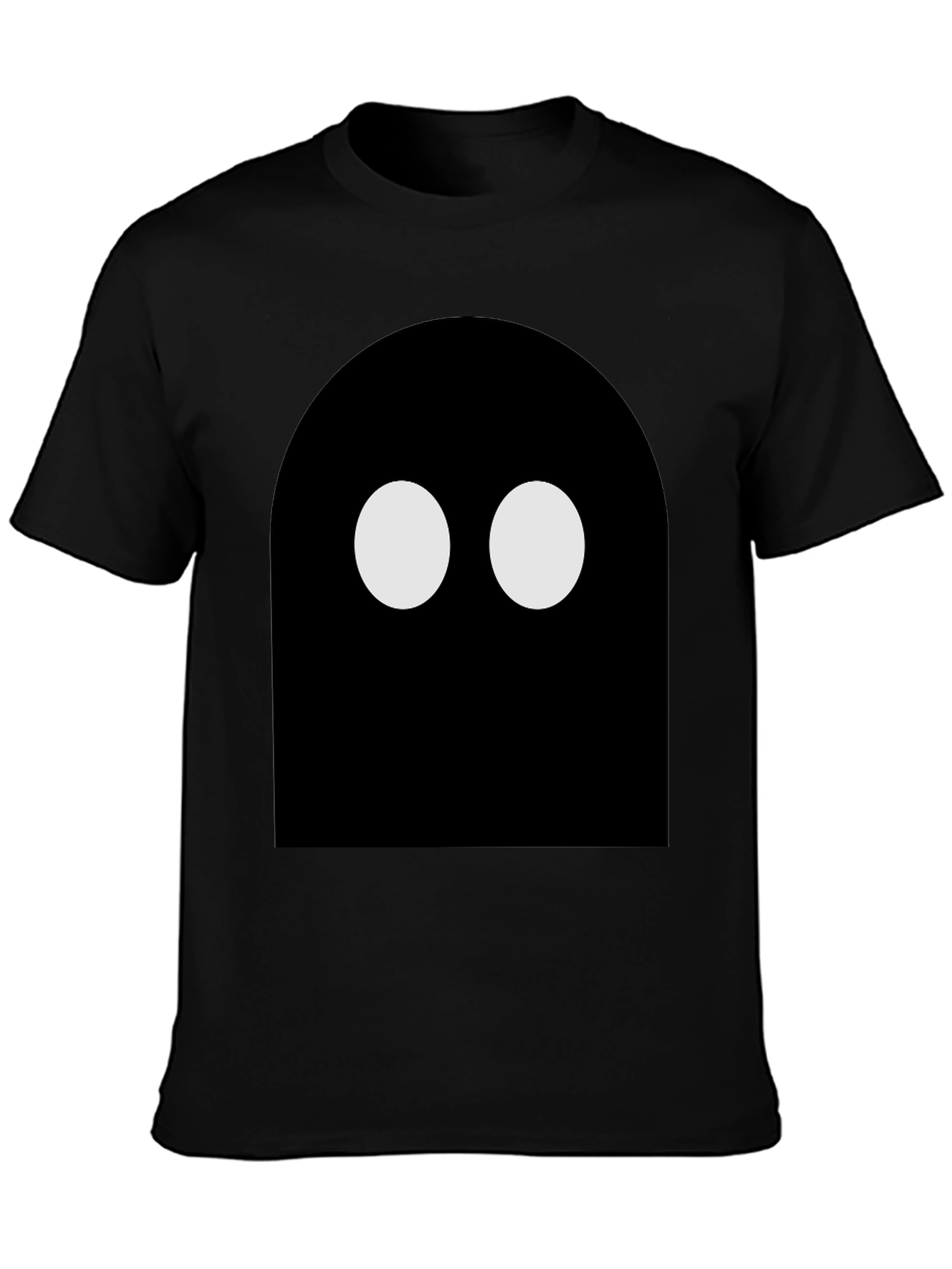 Minimalist Ghost T-Shirt - Black Cotton Tee