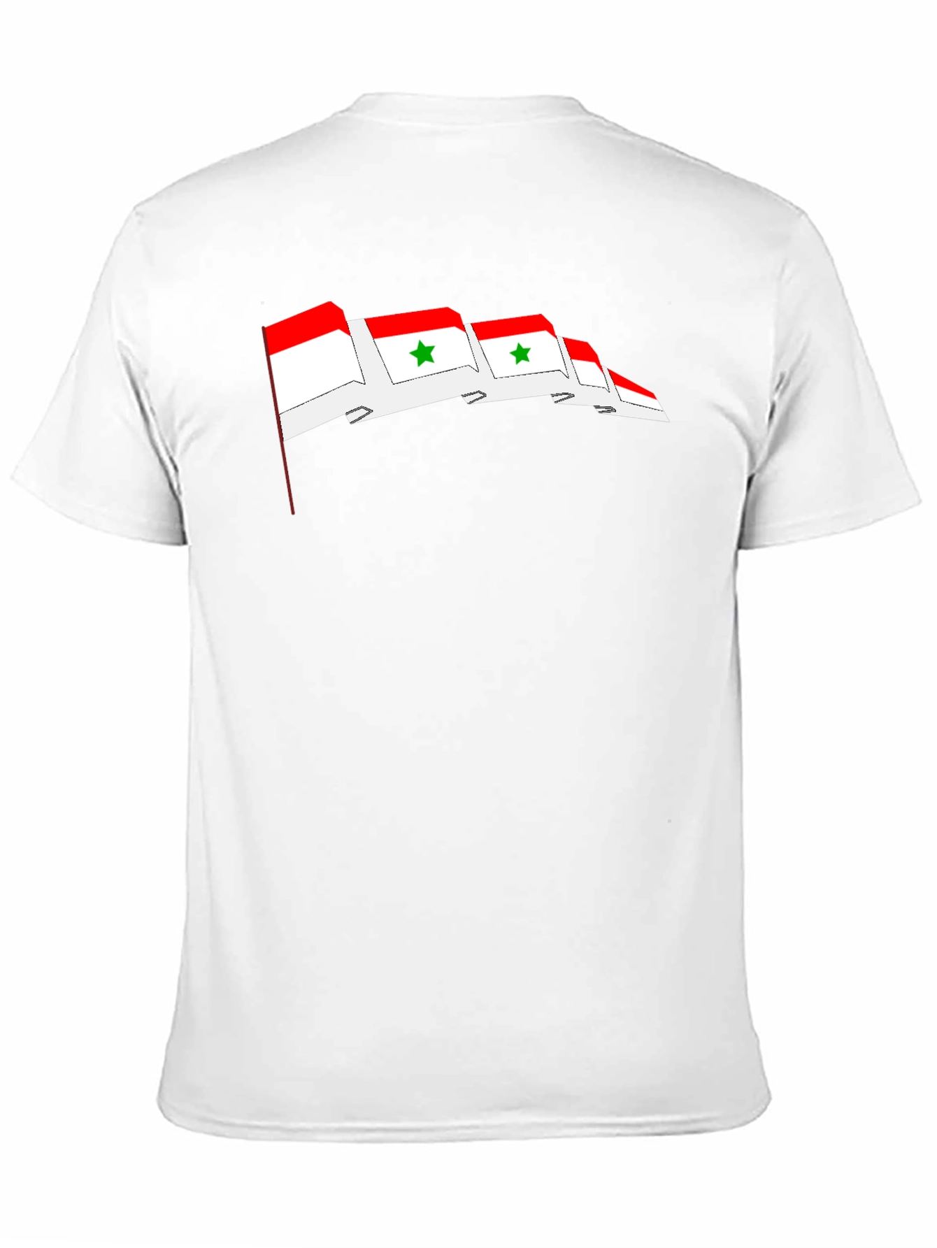 Syria Flag Graphic Print T-Shirt - Black