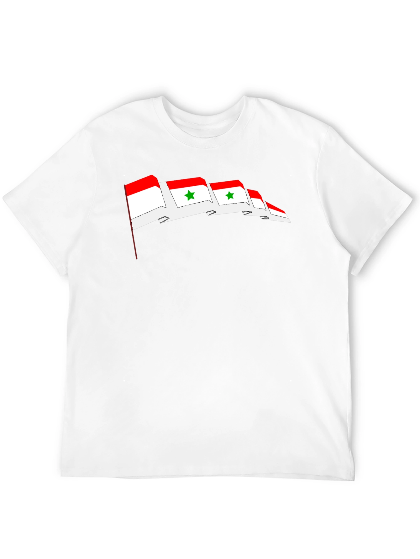Syria Flag Graphic Print T-Shirt - Black
