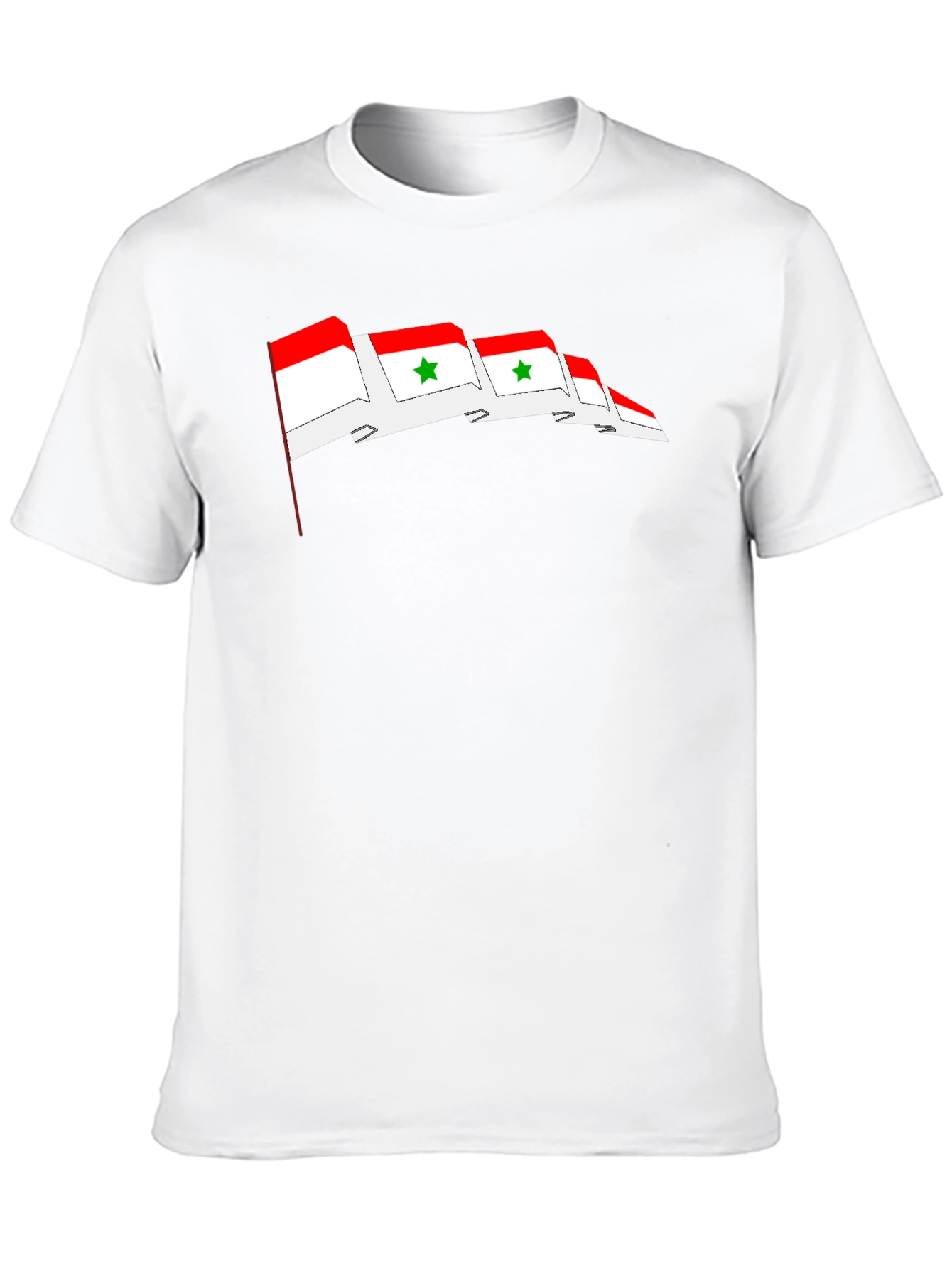 Syria Flag Graphic Print T-Shirt - Black