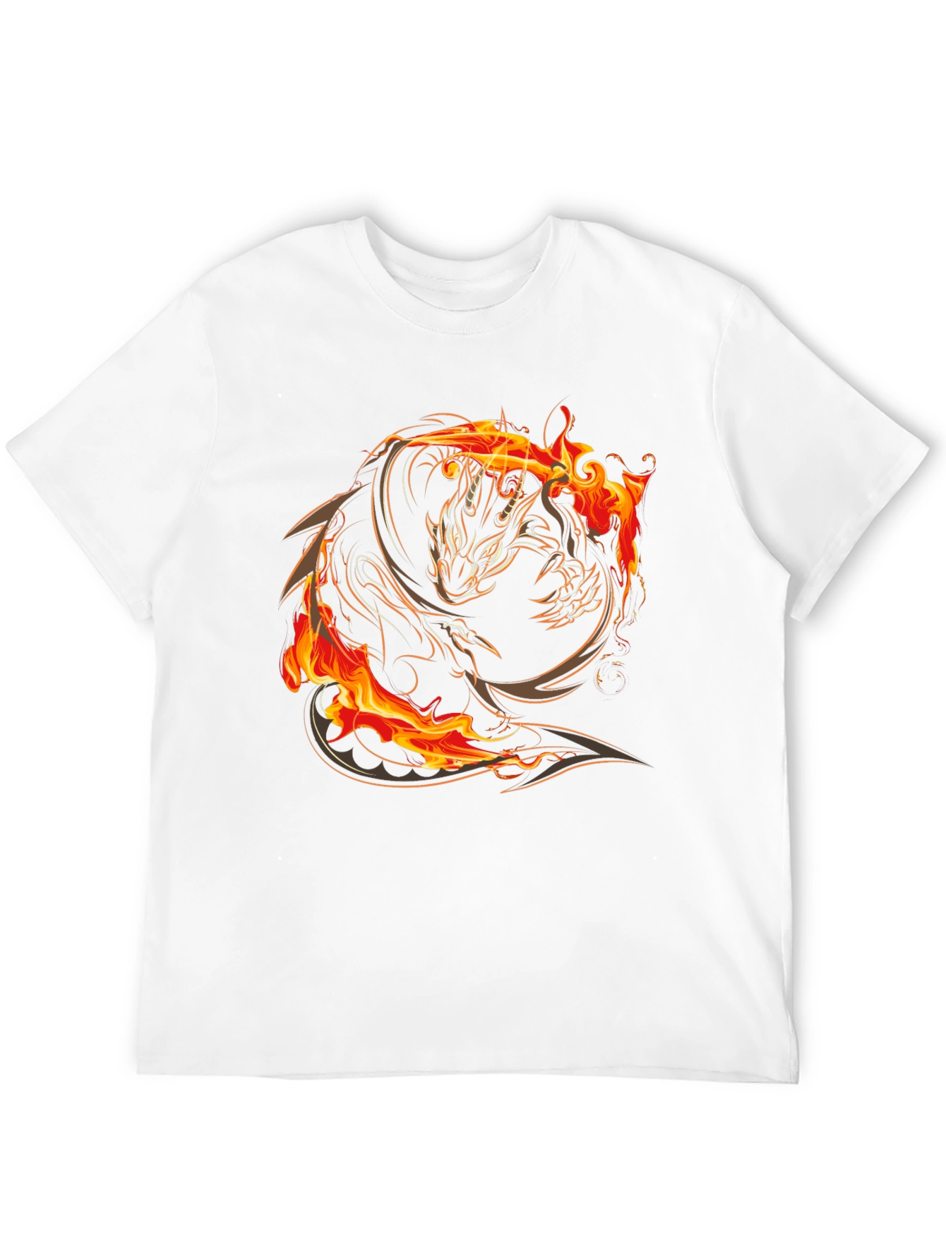Fiery Dragon Graphic Black T-Shirt
