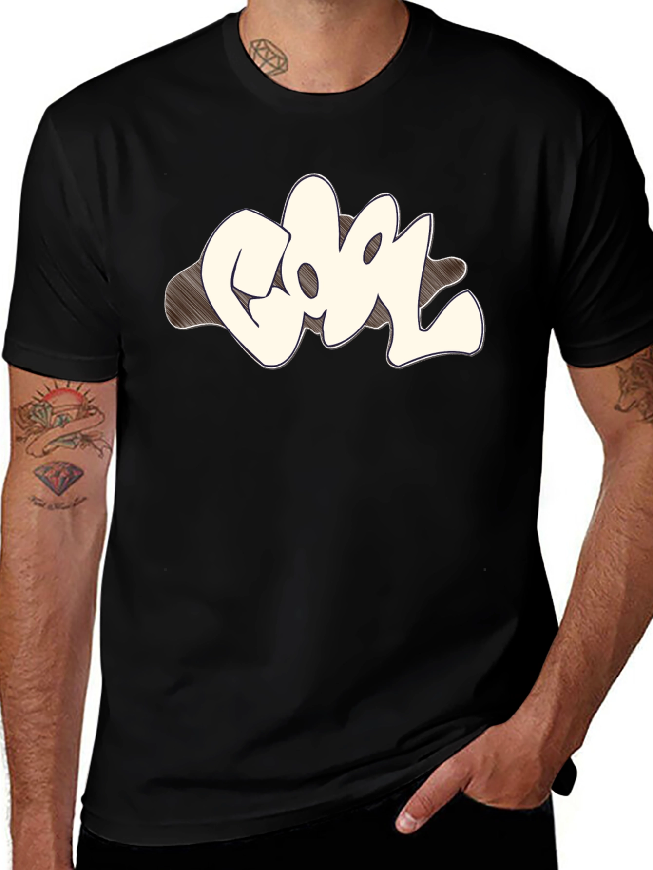Cool Graffiti Style T-Shirt - Black