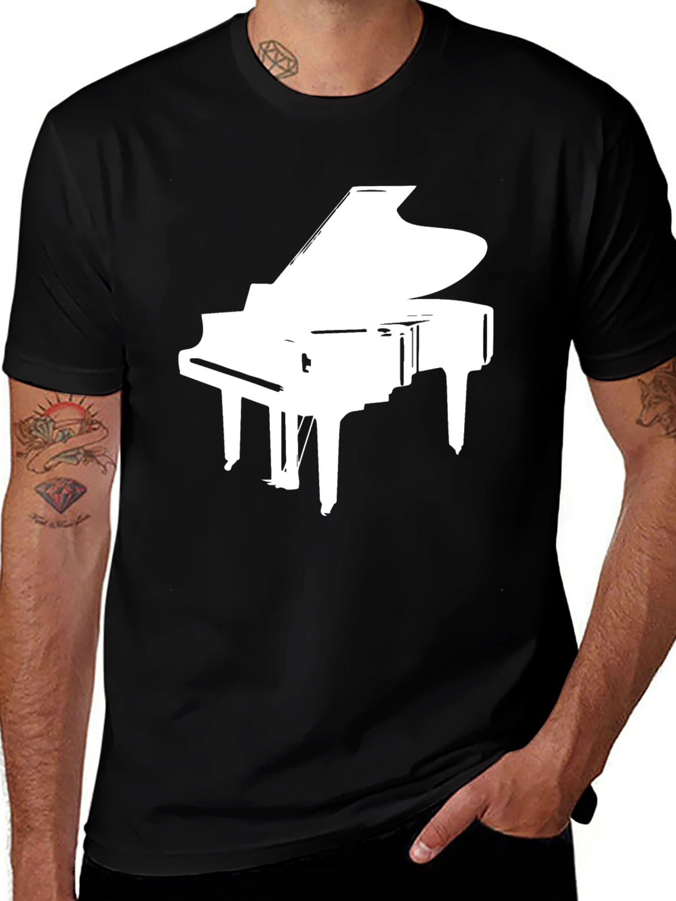 Grand Piano Graphic Tee - Black