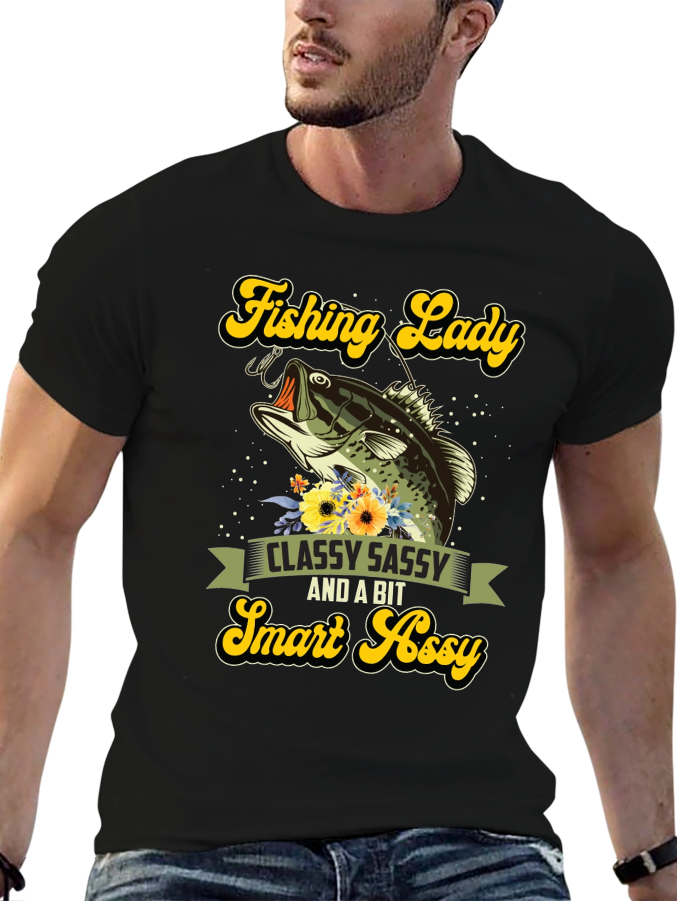Fishing Lady Tee - Classy Sassy Smart Assy