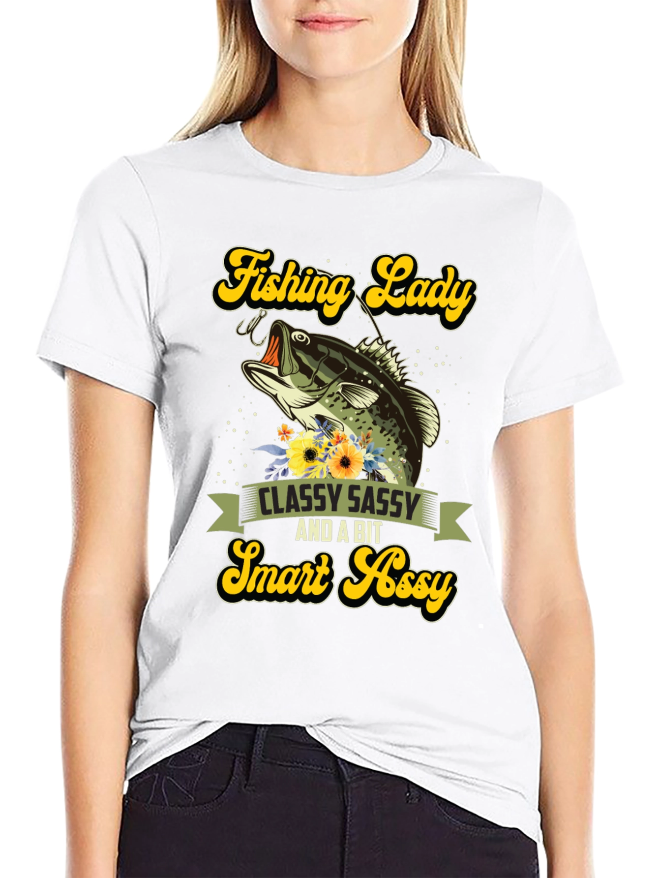 Fishing Lady Tee - Classy Sassy Smart Assy