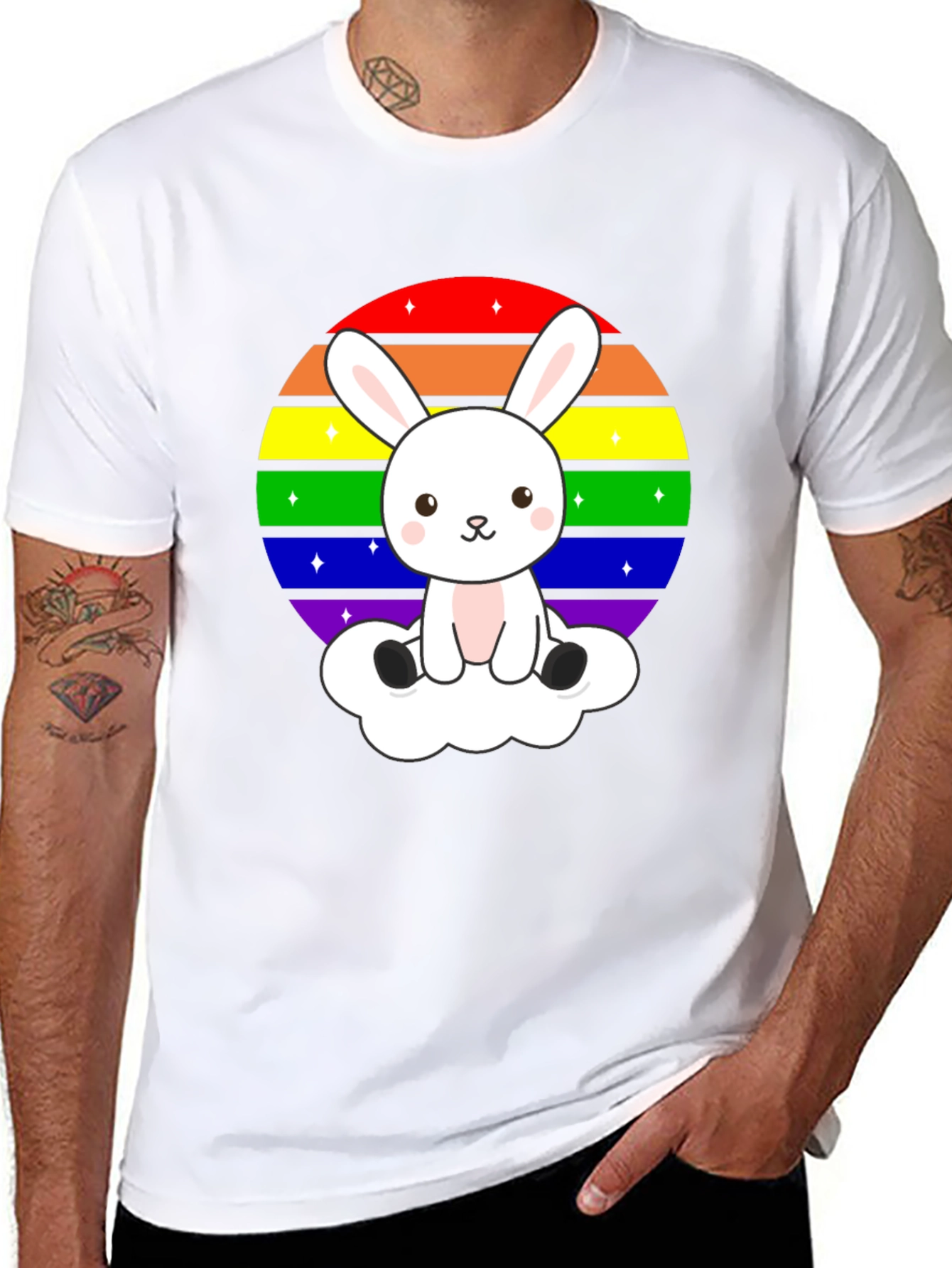 Rainbow Bunny T-Shirt - Cute Kawaii Pride Tee