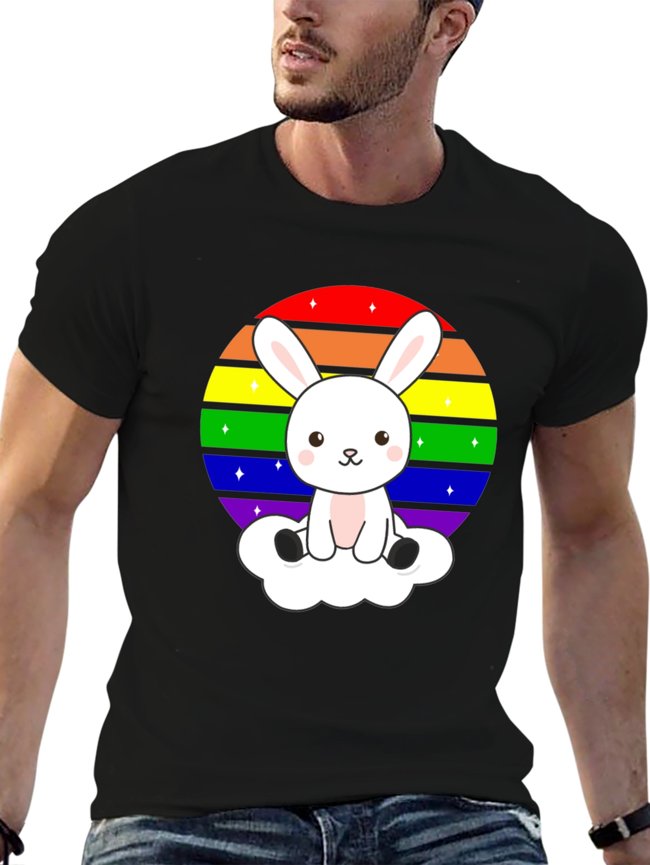 Rainbow Bunny T-Shirt - Cute Kawaii Pride Tee