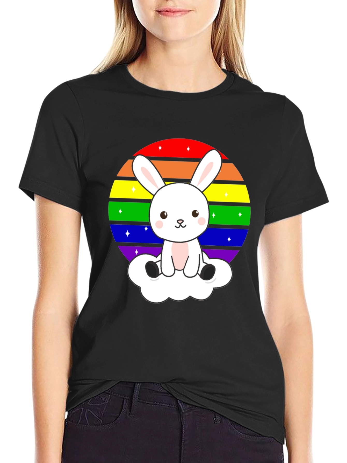 Rainbow Bunny T-Shirt - Cute Kawaii Pride Tee