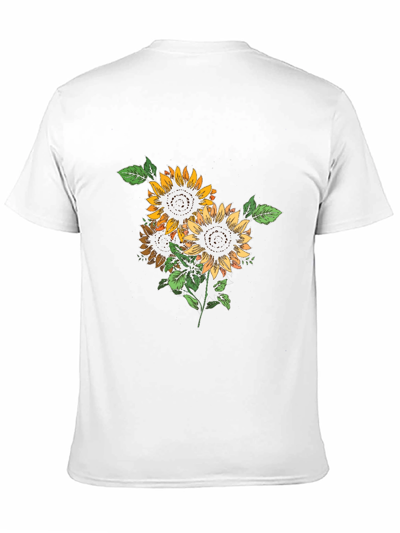 Sunflower Graphic Print Mens Black T-Shirt
